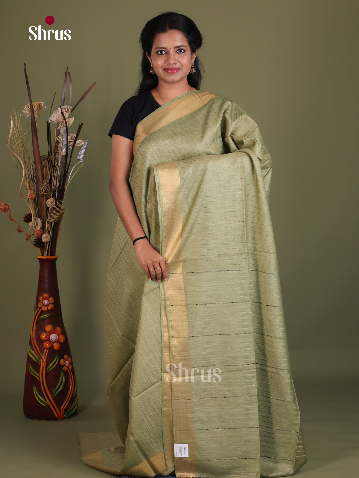 Semi Tussar Saree - EES21265 - Shop on Shrus.com