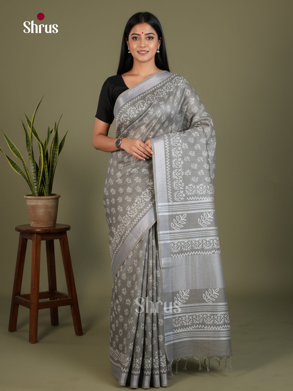 Linen Cotton Saree - EES21320