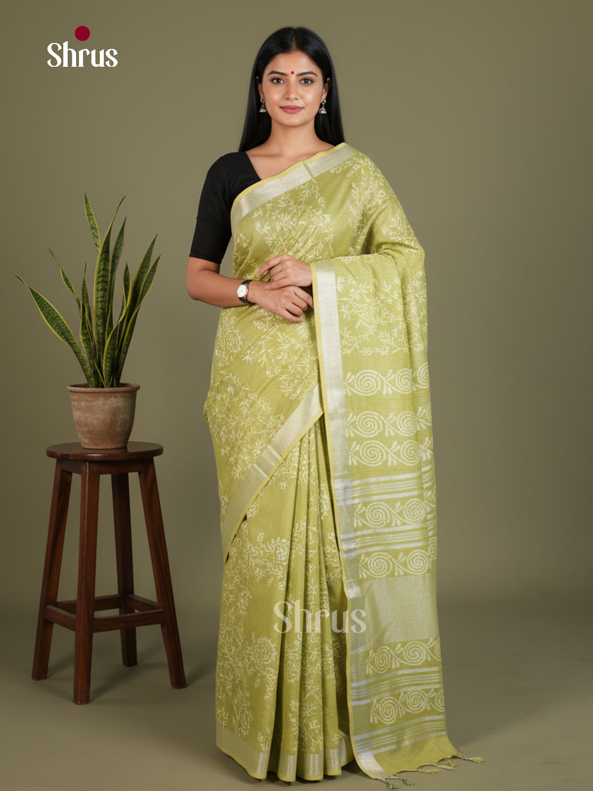 Linen Cotton Saree - EES21322