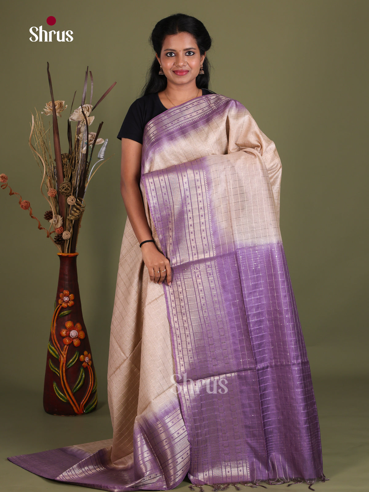 Semi Tussar Saree - EES21354