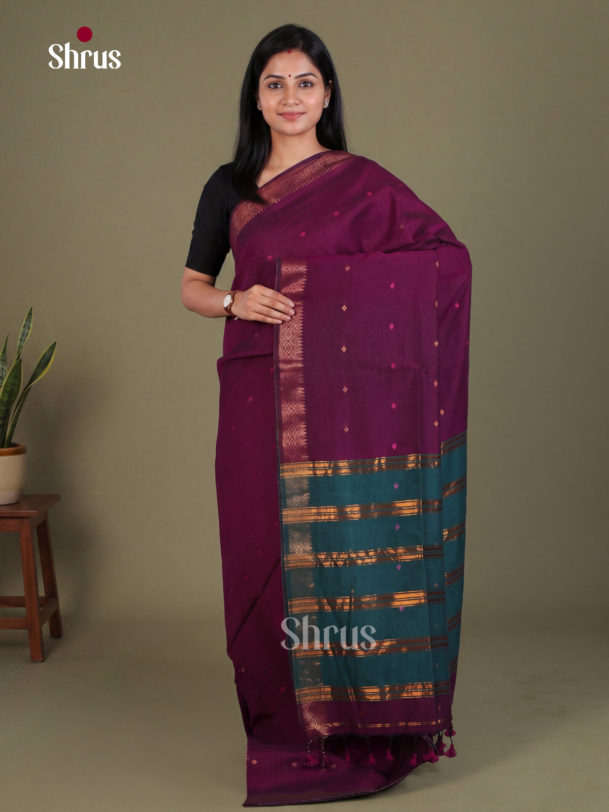 Bengal cotton Saree - EES21702 - Shop on Shrus.com
