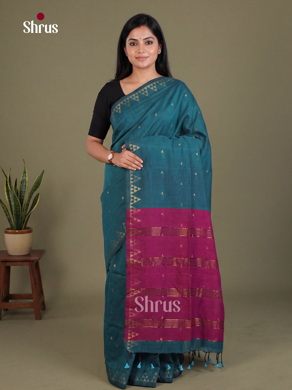 Bengal cotton Saree - EES21707 - Shop on Shrus.com
