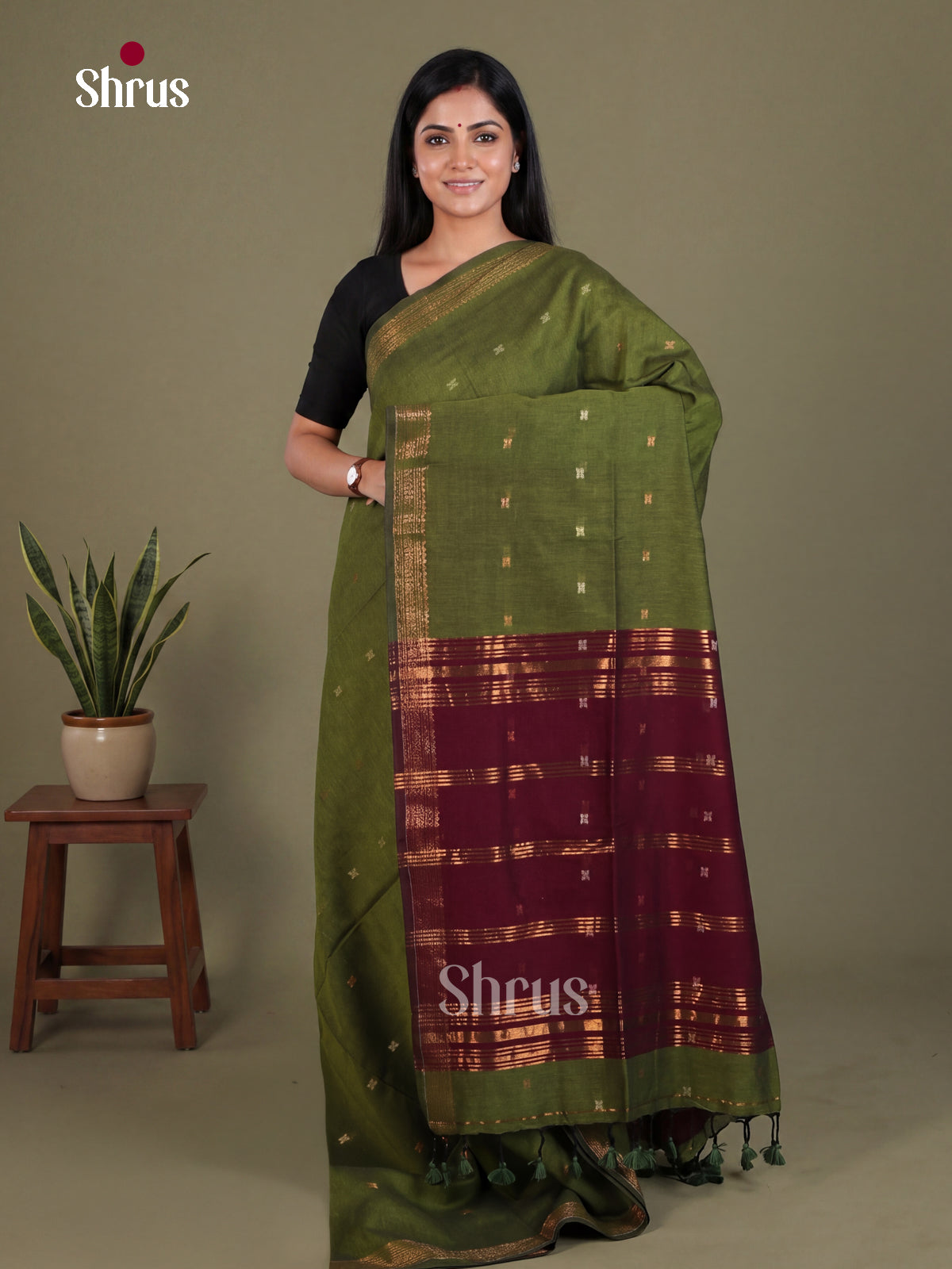 Bengal cotton Saree - EES21709 - Shop on Shrus.com