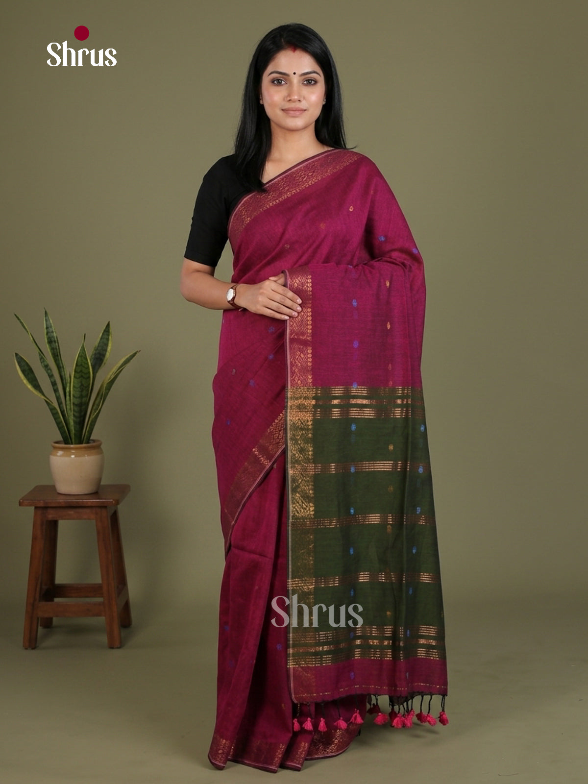 Bengal cotton Saree - EES21719 - Shop on Shrus.com