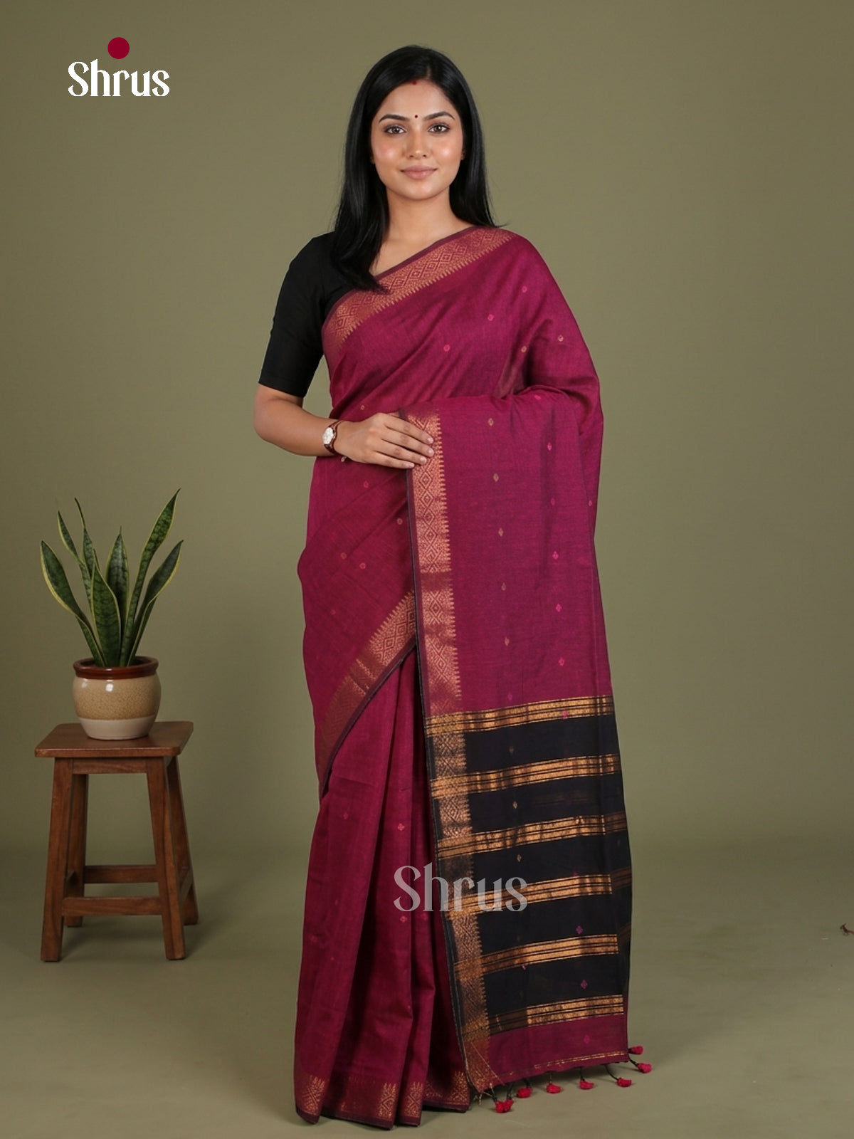Bengal cotton Saree - EES21726 - Shop on Shrus.com