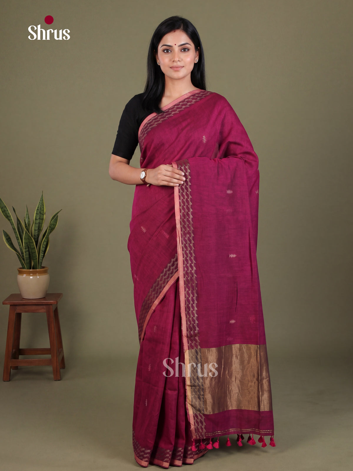 Bengal cotton Saree - EES21756 - Shop on Shrus.com