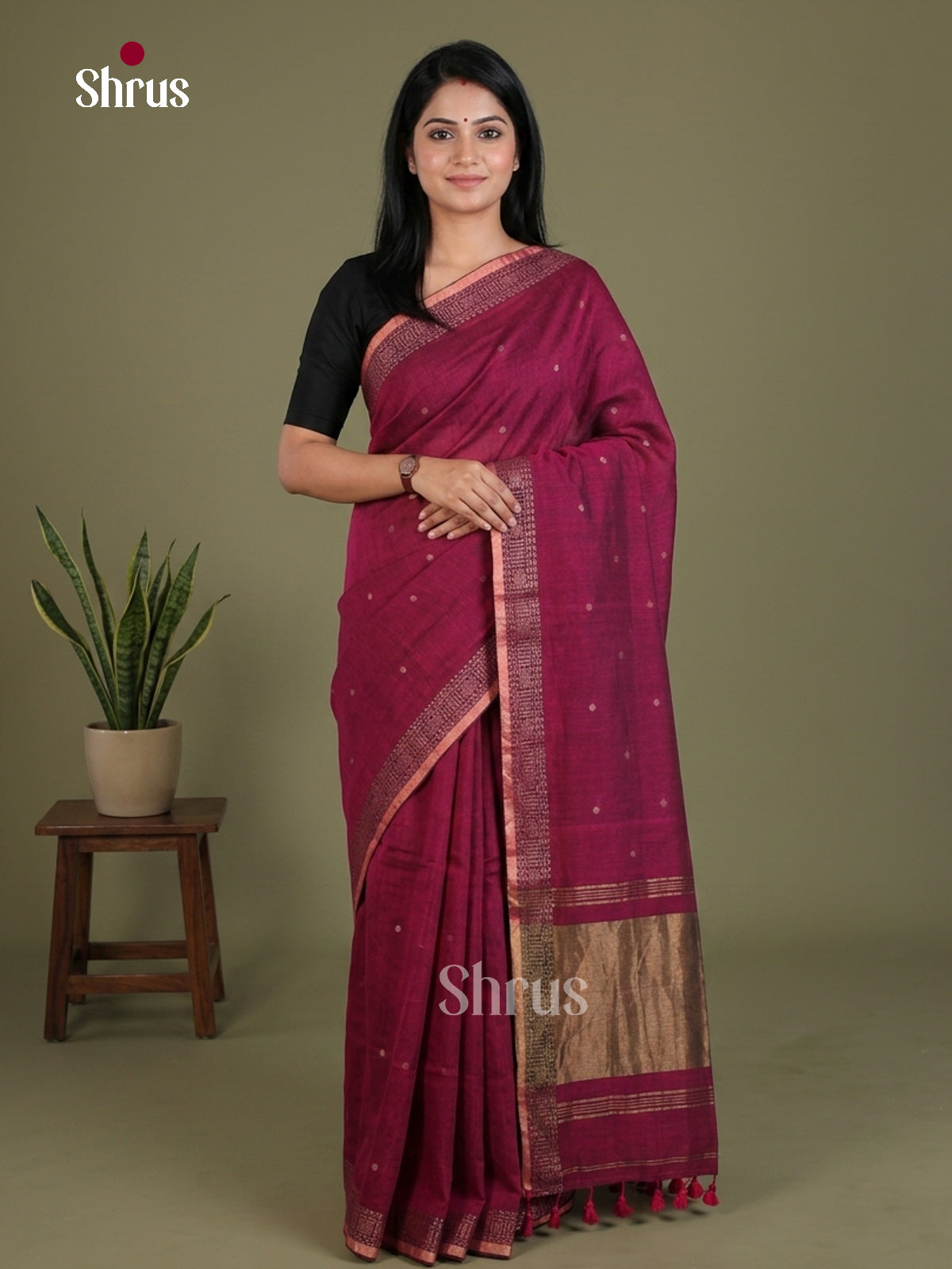 Bengal cotton Saree - EES21766 - Shop on Shrus.com