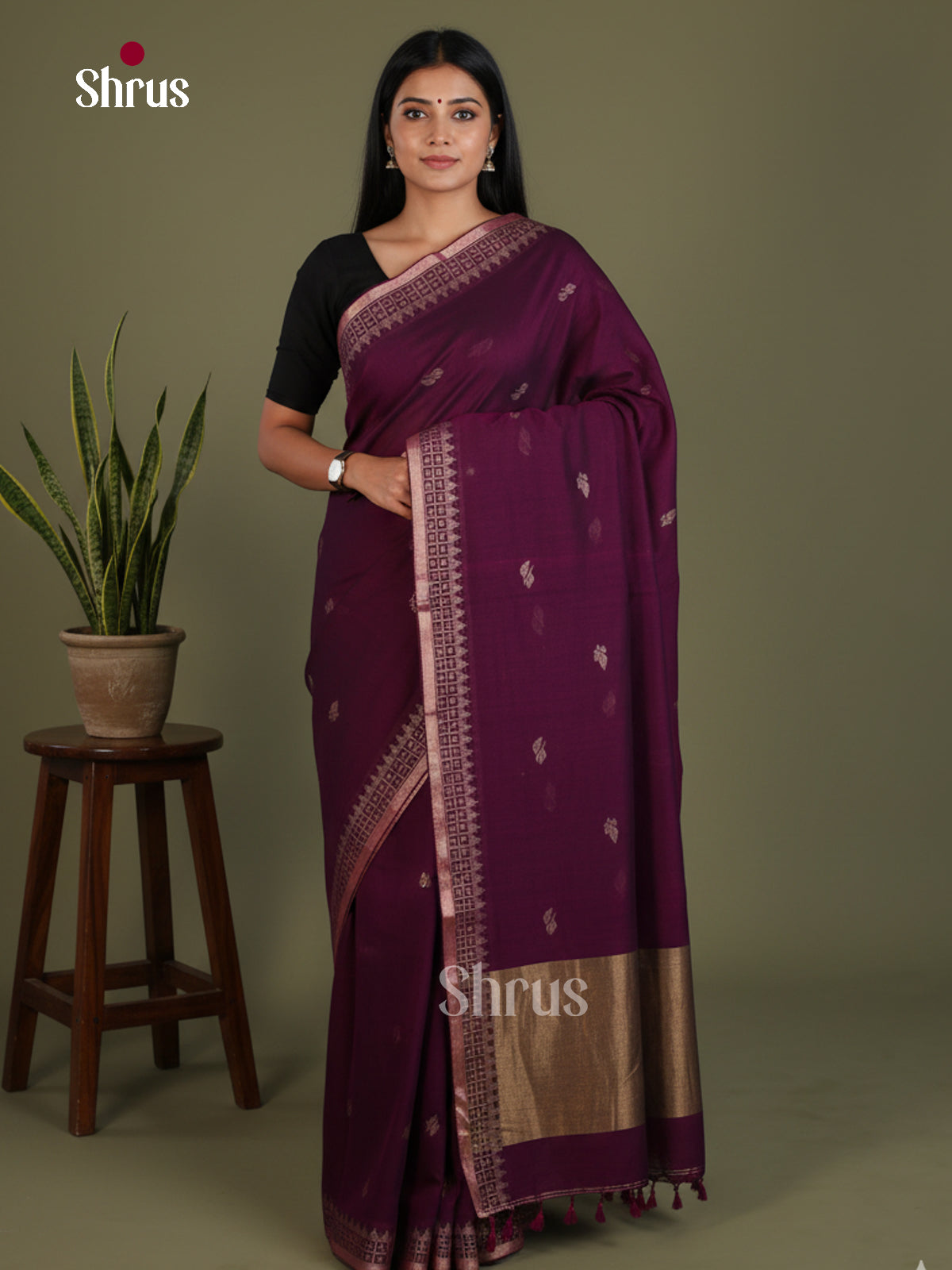Bengal cotton Saree - EES21769 - Shop on Shrus.com