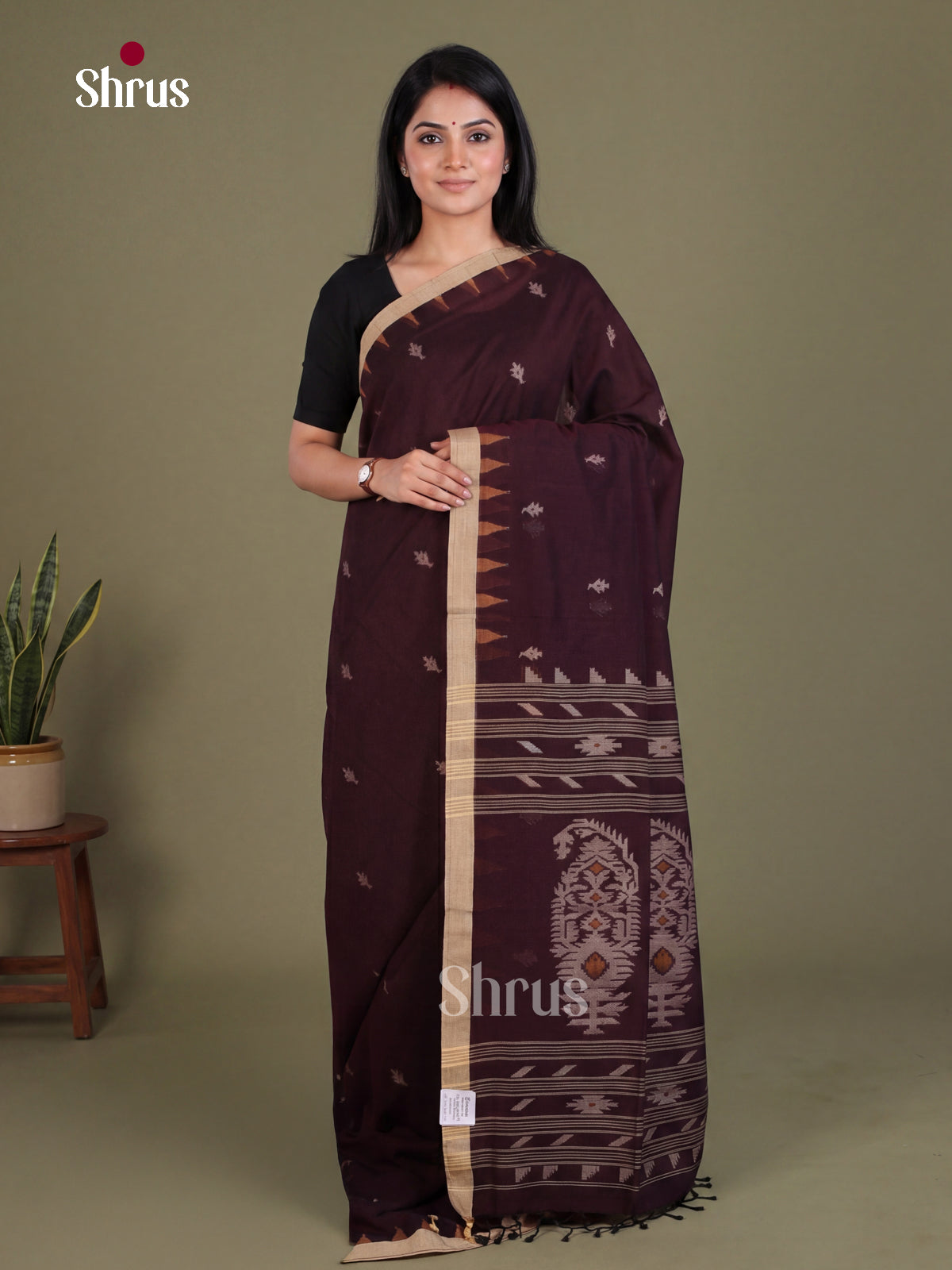 Bengal cotton Saree - EES21798 - Shop on Shrus.com