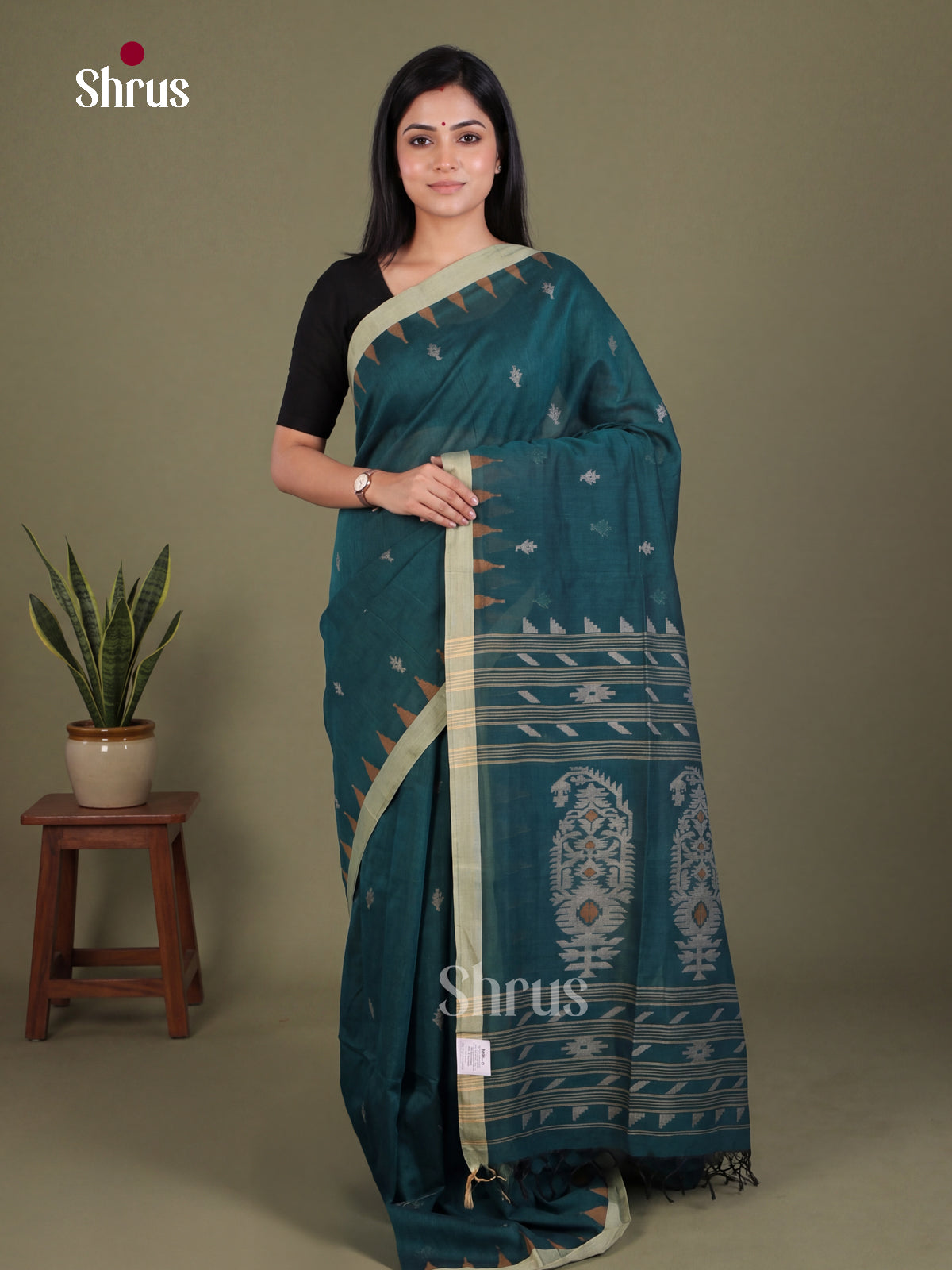 Bengal cotton Saree - EES21809 - Shop on Shrus.com