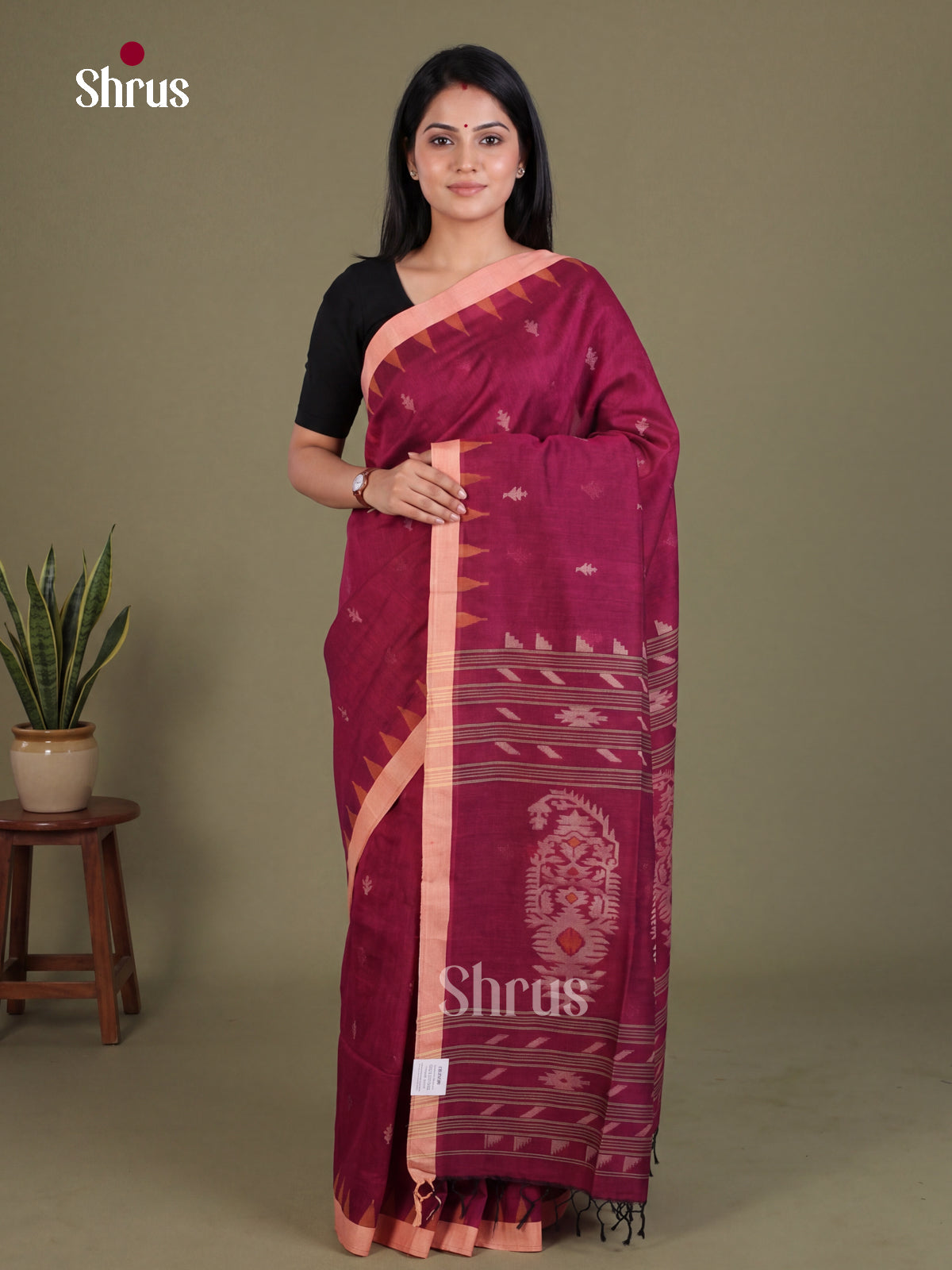 Bengal cotton Saree - EES21812 - Shop on Shrus.com