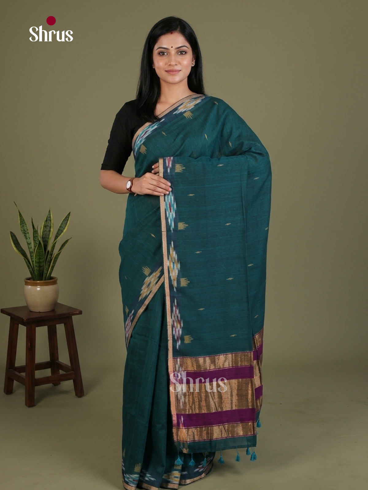 Bengal cotton Saree - EES21820 - Shop on Shrus.com