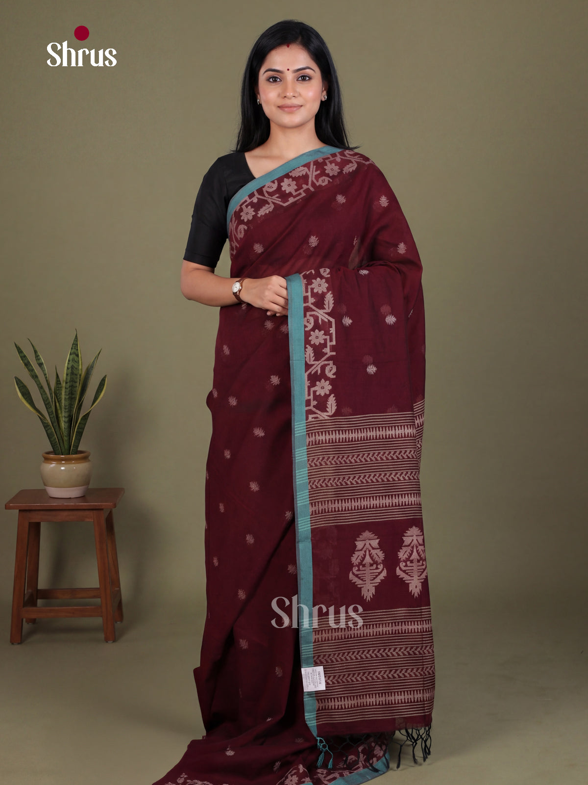 Bengal cotton Saree - EES21831 - Shop on Shrus.com
