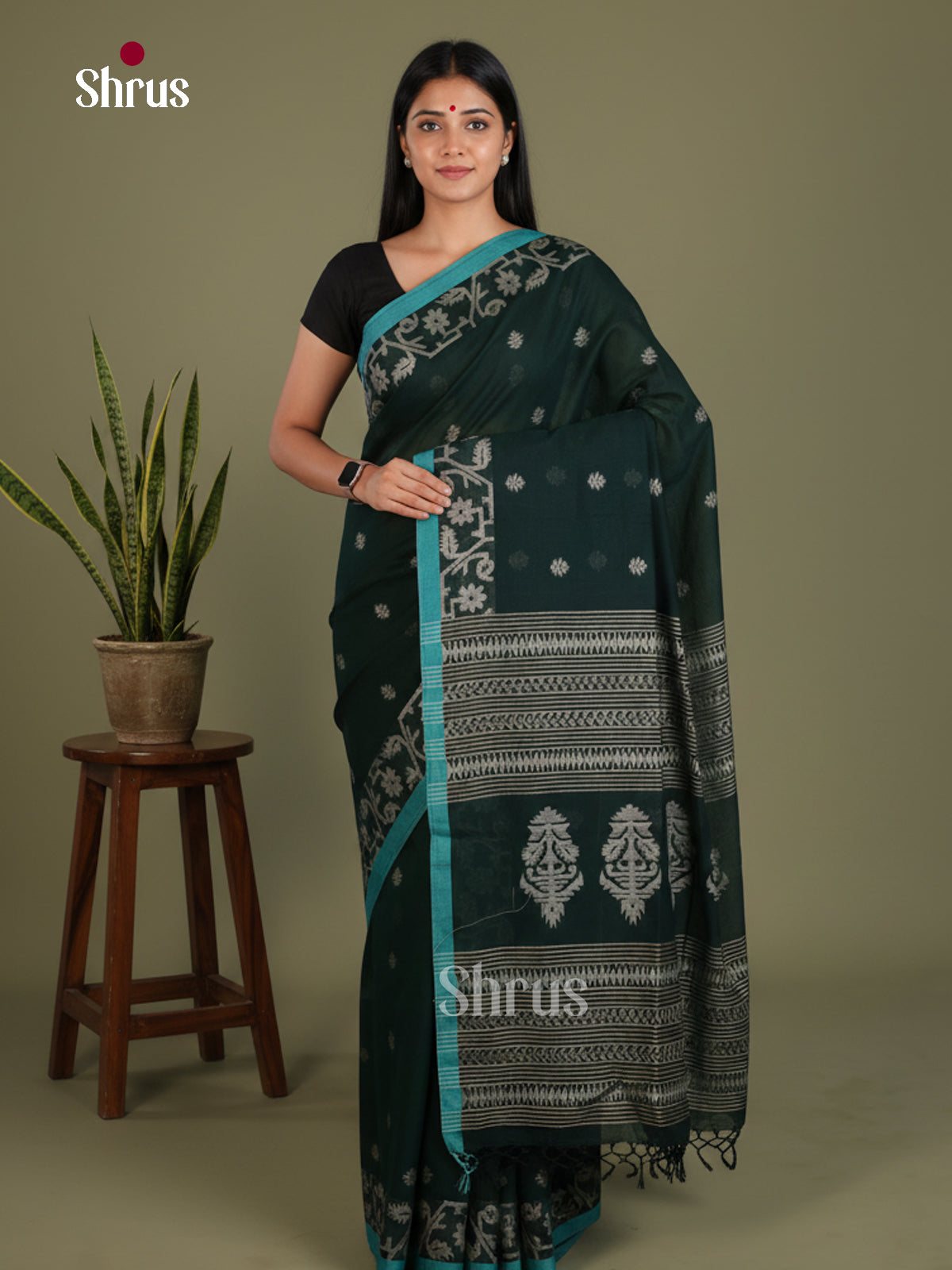 Bengal cotton Saree - EES21849 - Shop on Shrus.com