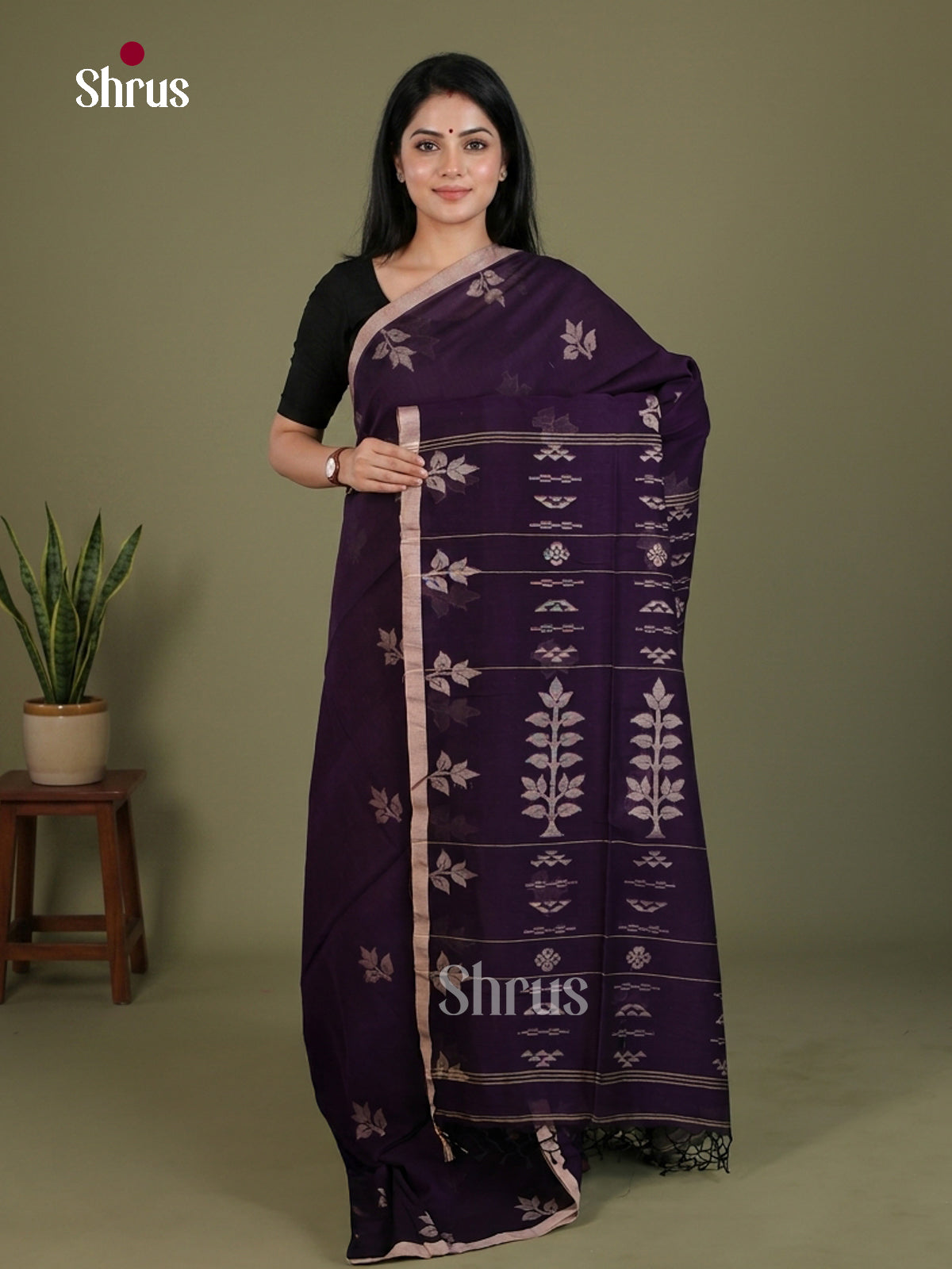 Bengal cotton Saree - EES21857 - Shop on Shrus.com