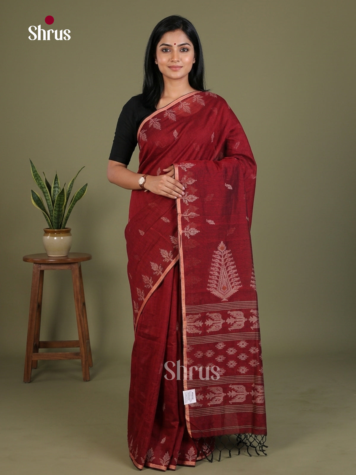 Bengal cotton Saree - EES21868 - Shop on Shrus.com