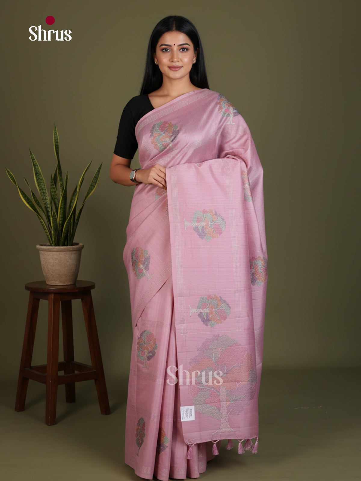 Semi Rawsilk Embroidery Saree - EES22133 - Shop on Shrus.com