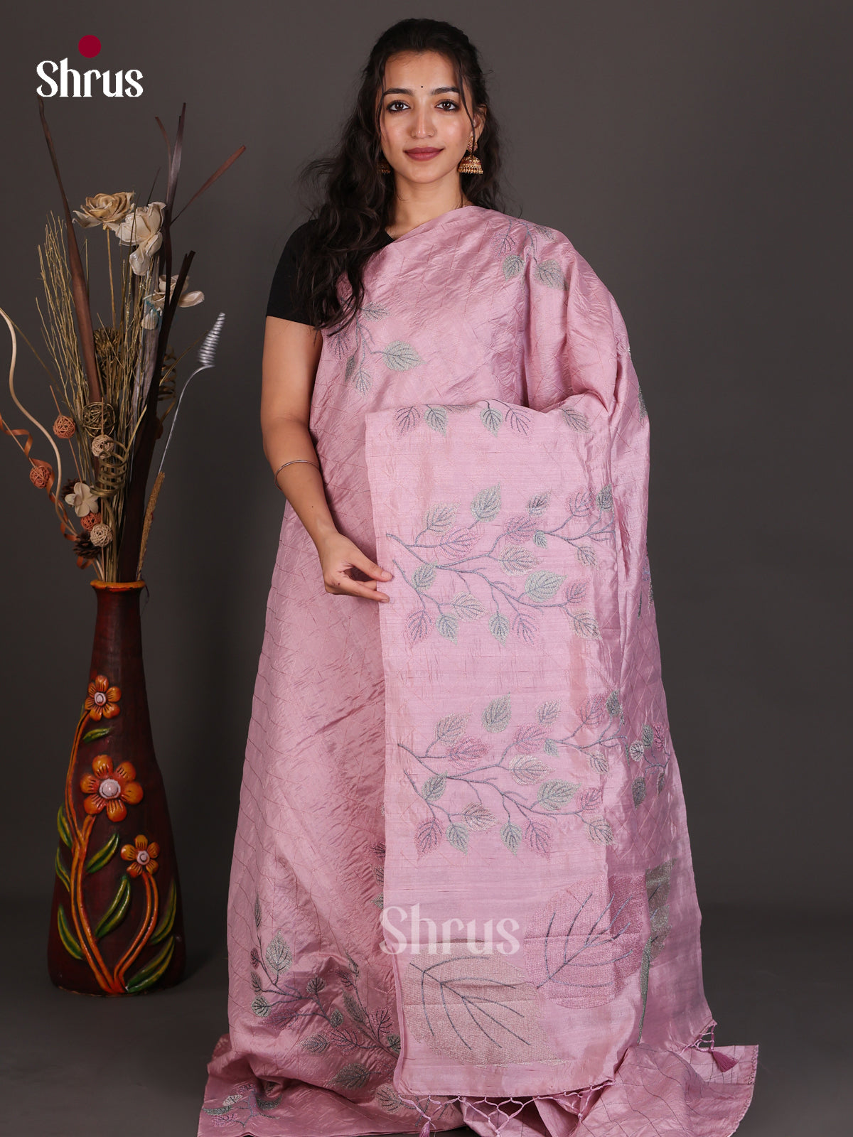 Semi Rawsilk Embroidery Saree - EES22146