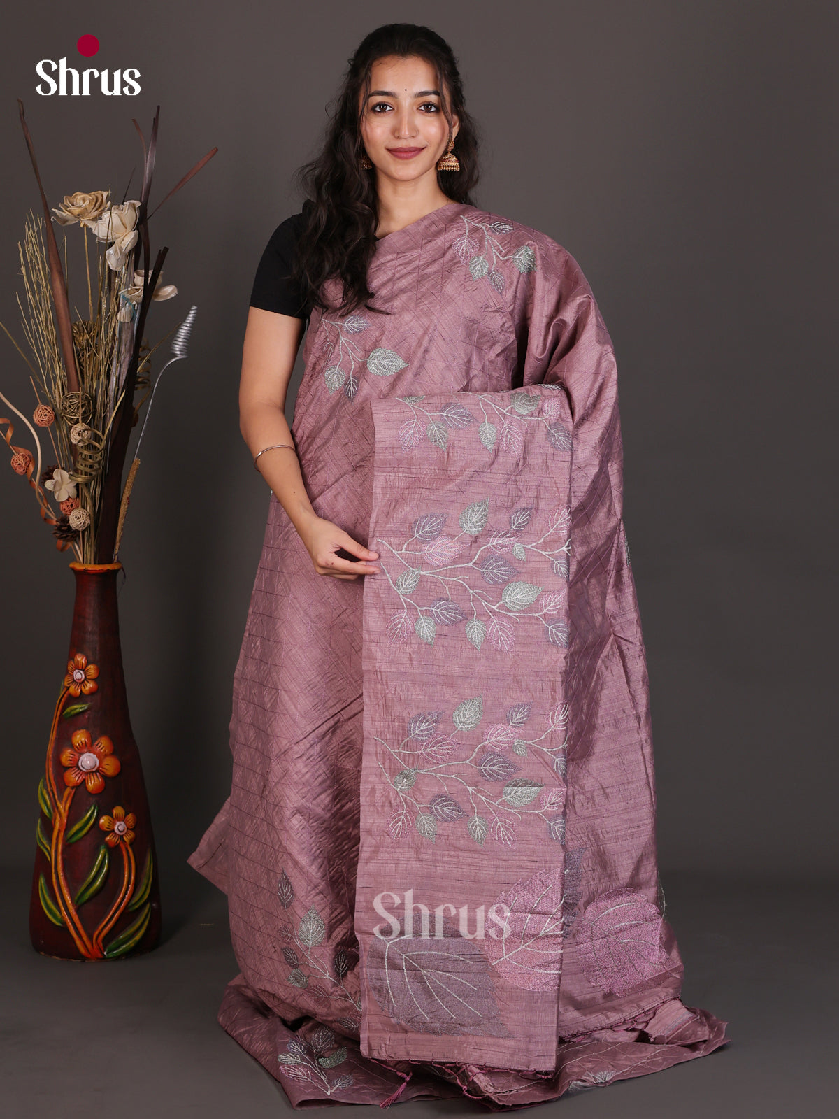 Semi Rawsilk Embroidery Saree - EES22152