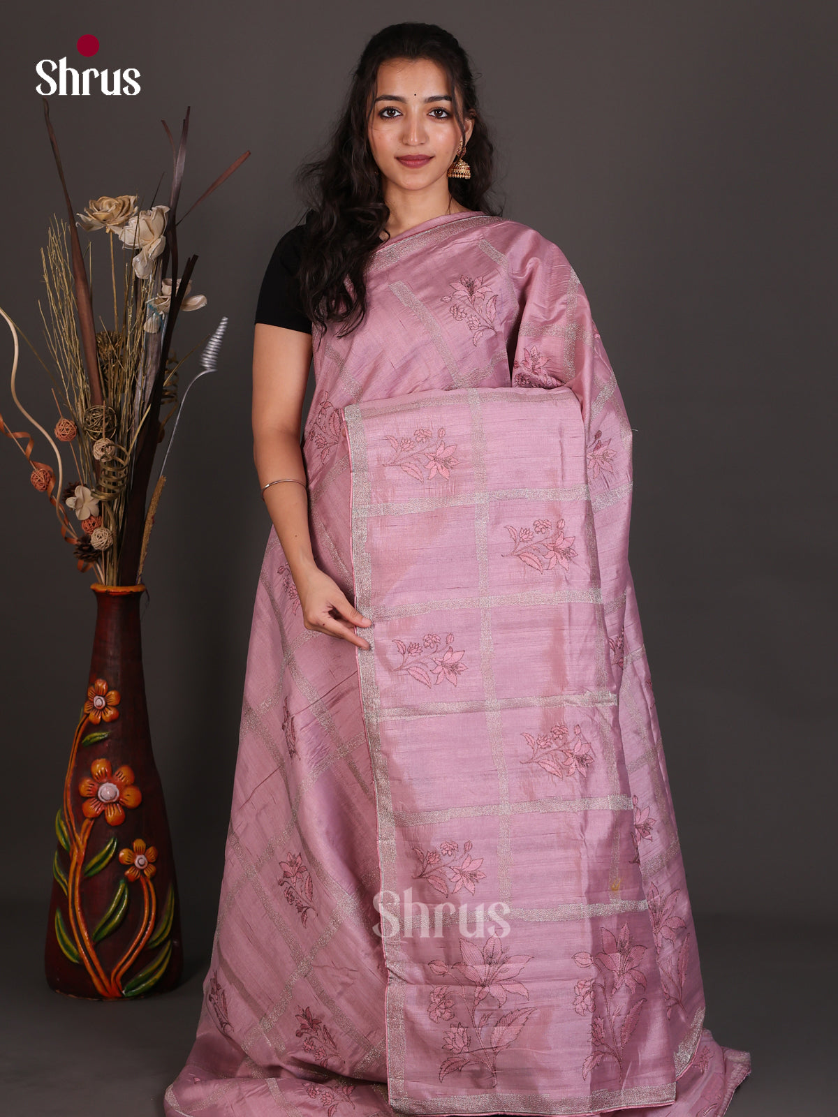 Semi Rawsilk Embroidery Saree - EES22168