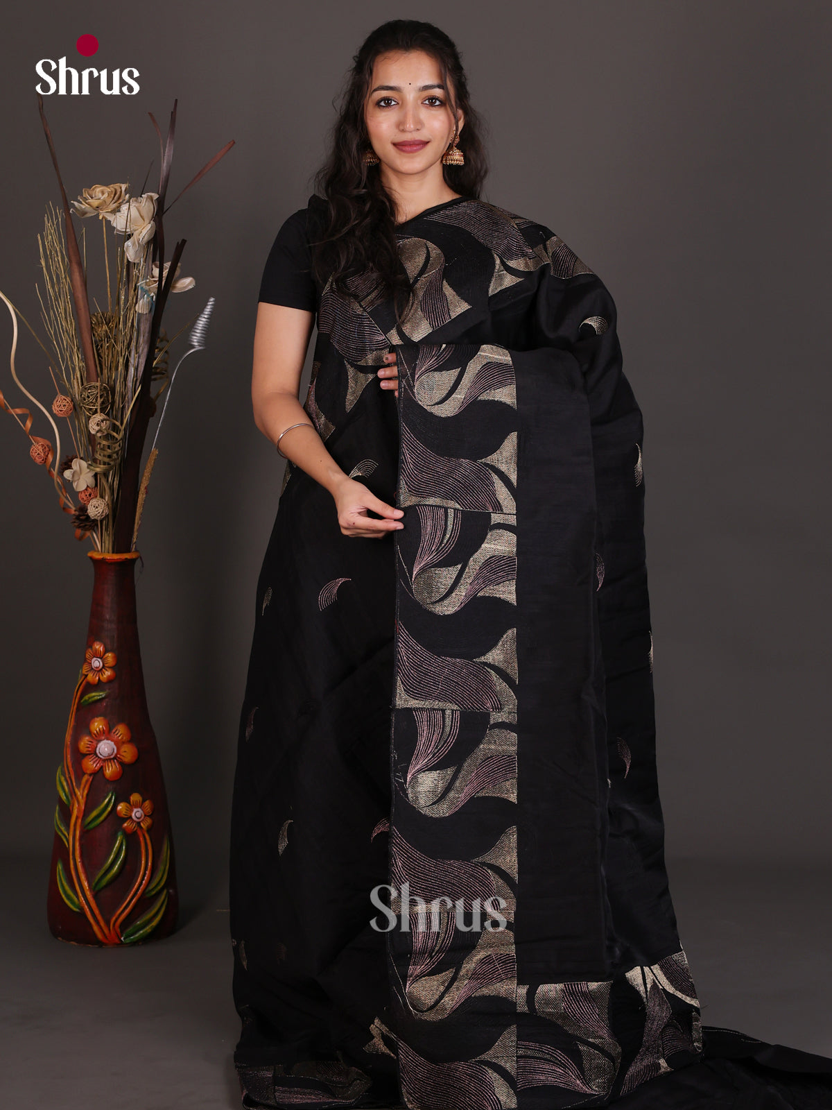 Semi Rawsilk Embroidery Saree - EES22205