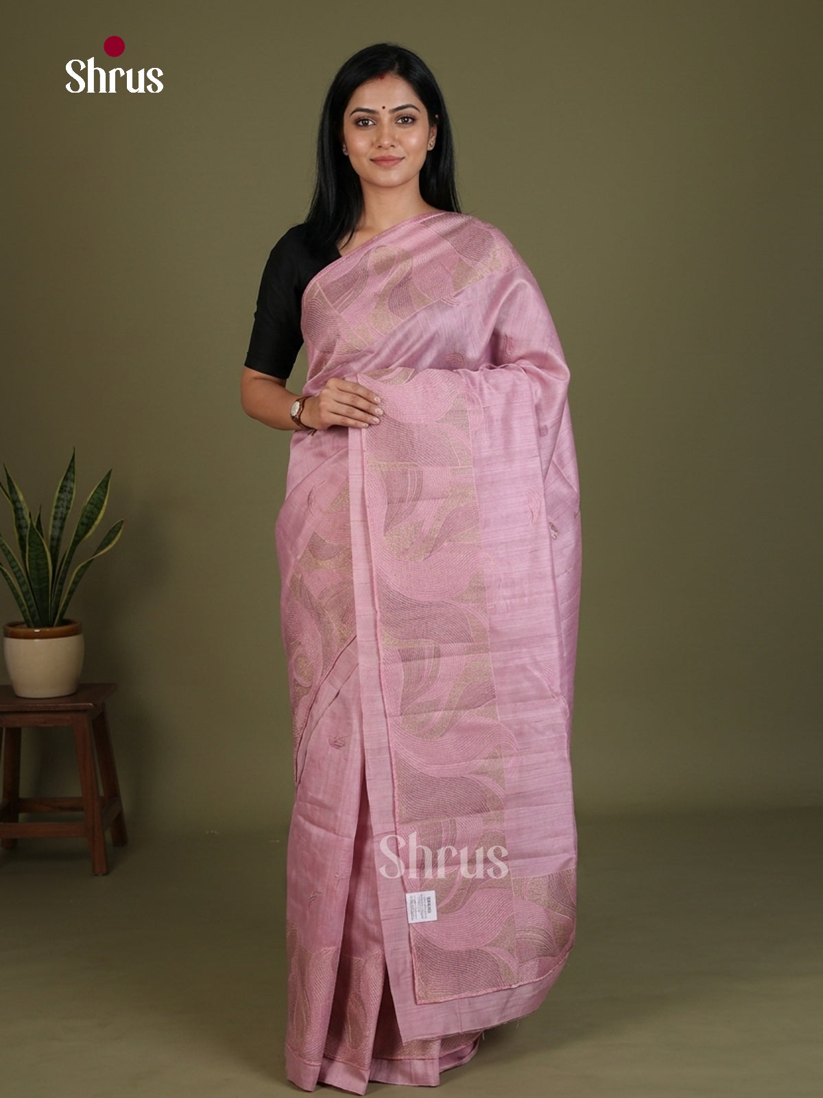 Semi Rawsilk Embroidery Saree - EES22208