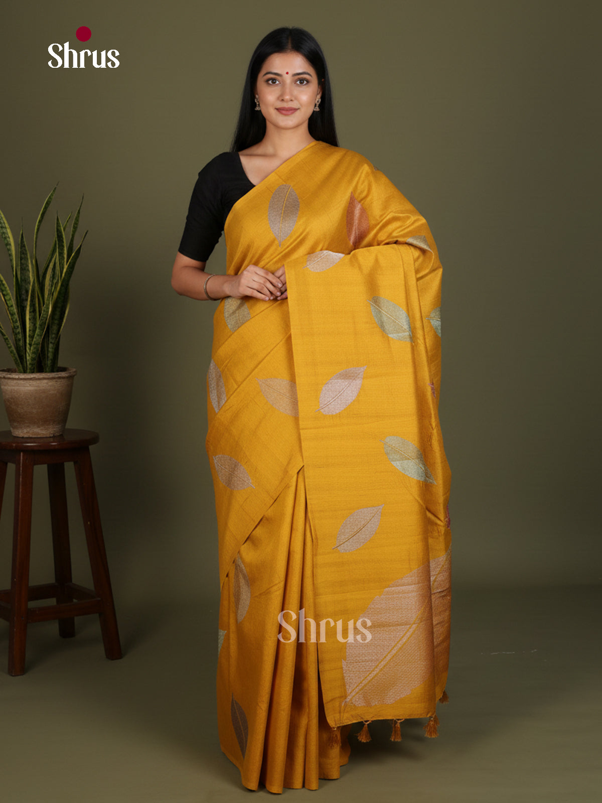 Semi Rawsilk Embroidery Saree - EES22213 - Shop on Shrus.com