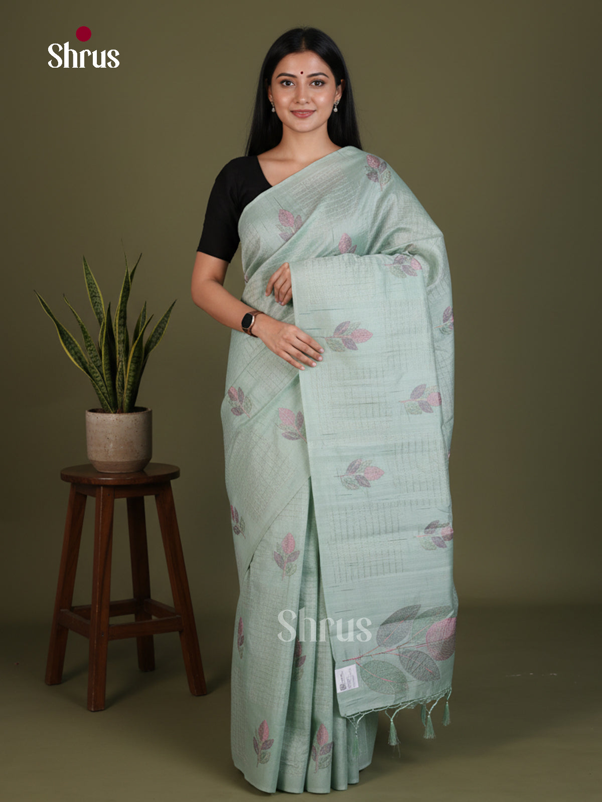 Semi Rawsilk Embroidery Saree - EES22222 - Shop on Shrus.com