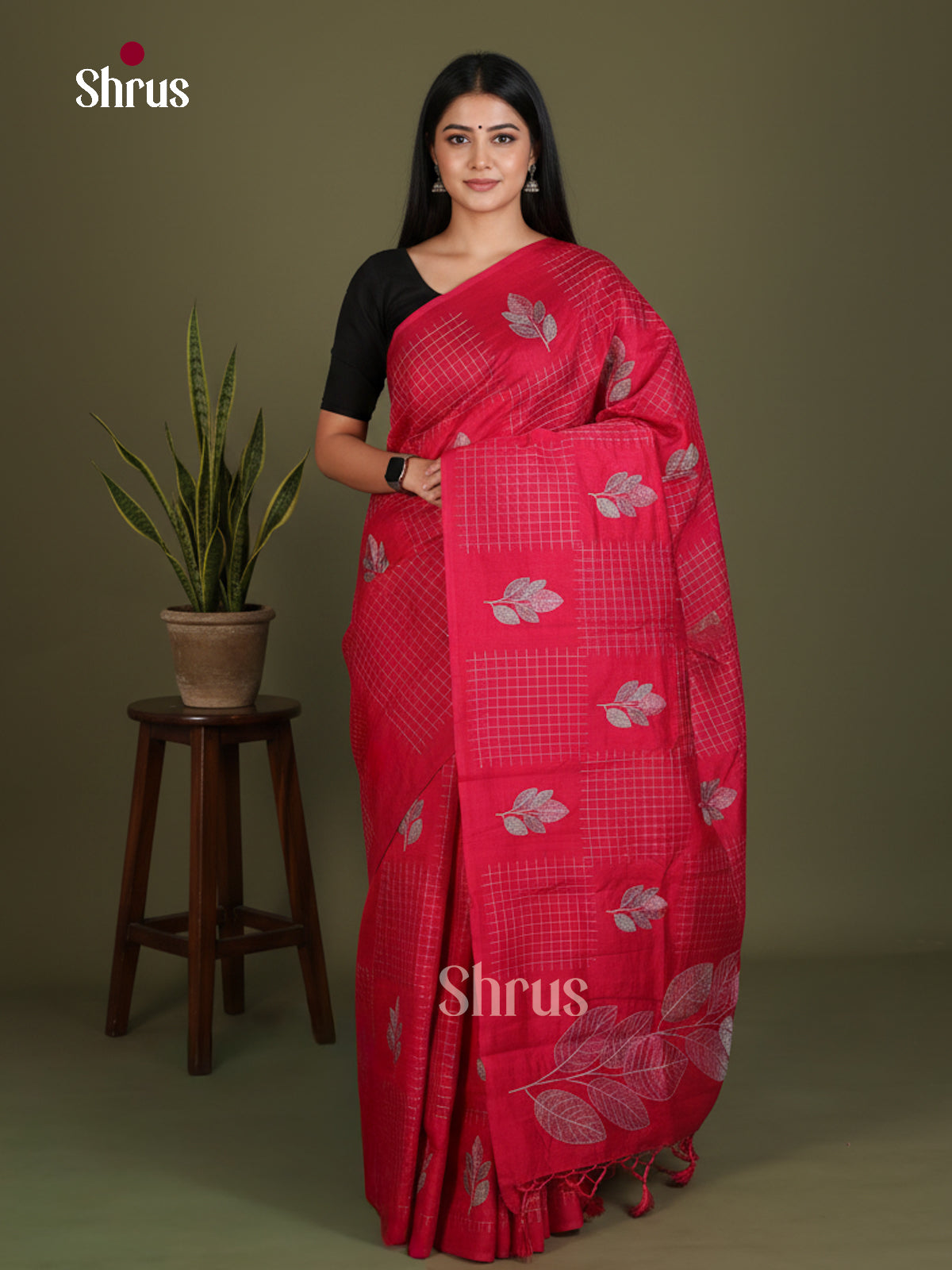 Semi Rawsilk Embroidery Saree - EES22223 - Shop on Shrus.com