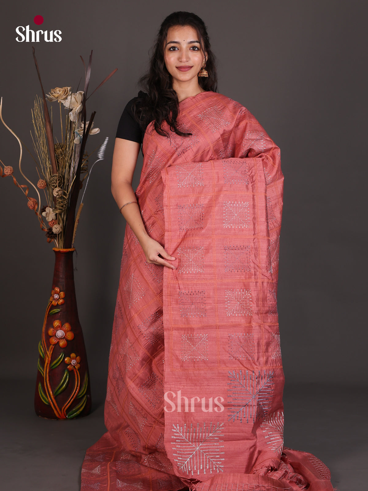Semi Rawsilk Embroidery Saree - EES22267