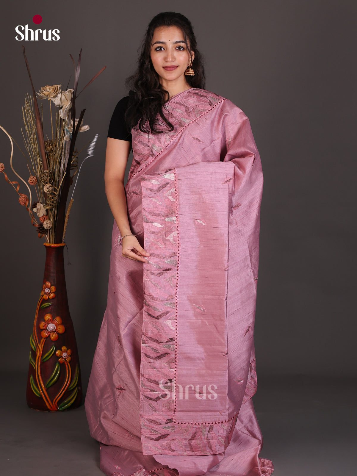 Semi Rawsilk Embroidery Saree - EES22299