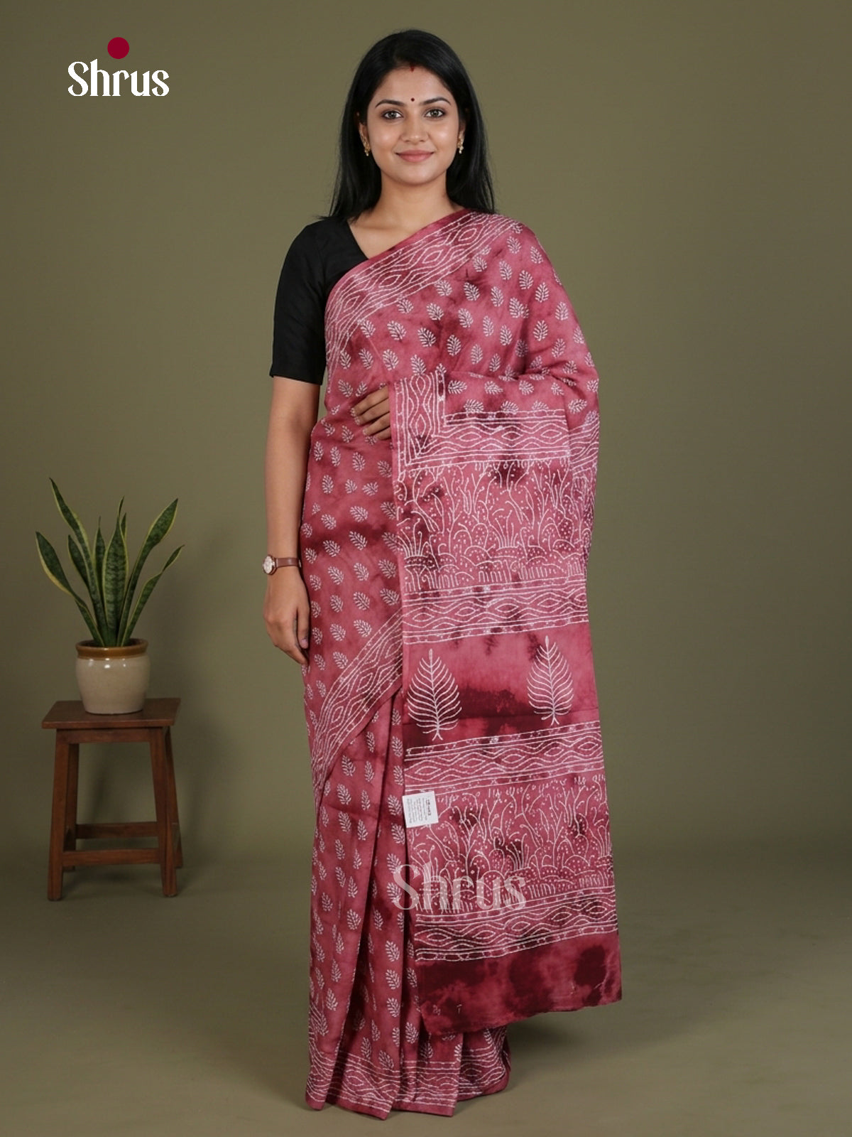 Maroon - Jaipur cotton Saree - EES25114