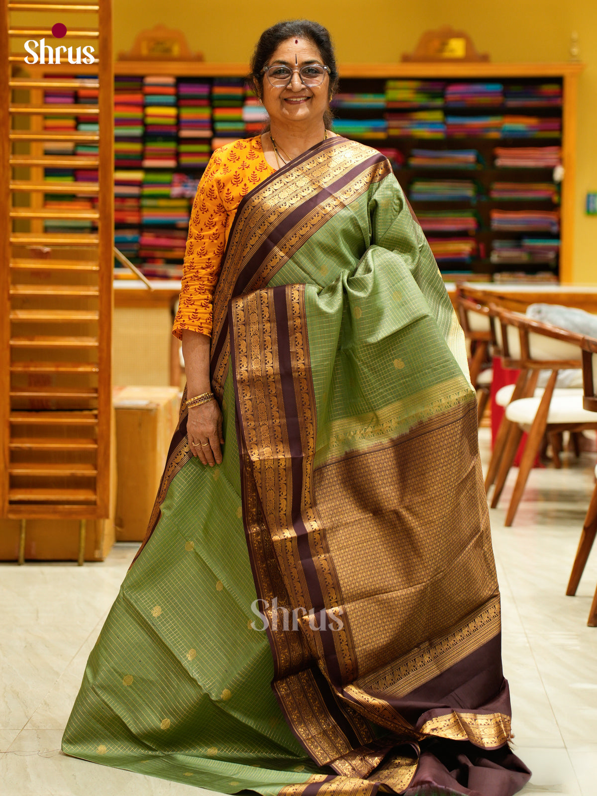 Kanchipuram silk Saree - EES27007 - Shop on Shrus.com