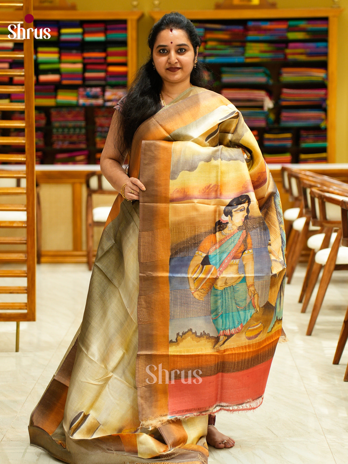 Tussar Saree - EES30138 - Shop on Shrus.com