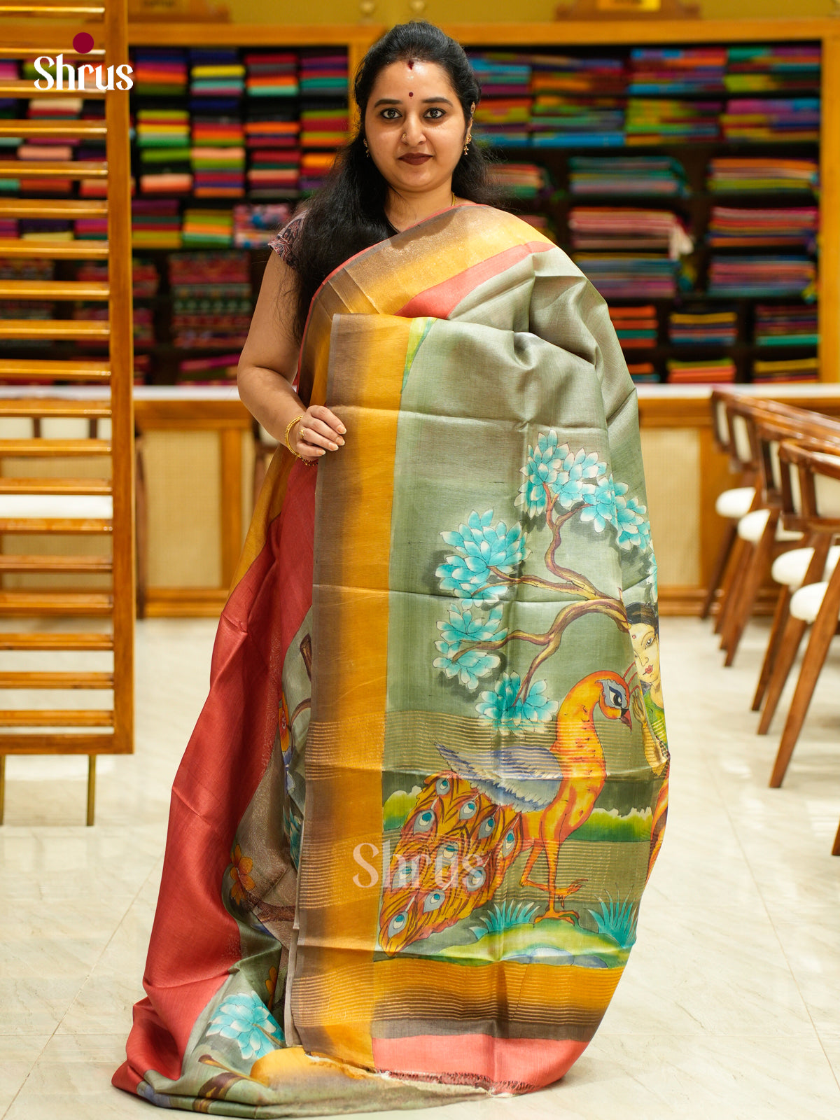 Tussar Saree - EES30139 - Shop on Shrus.com