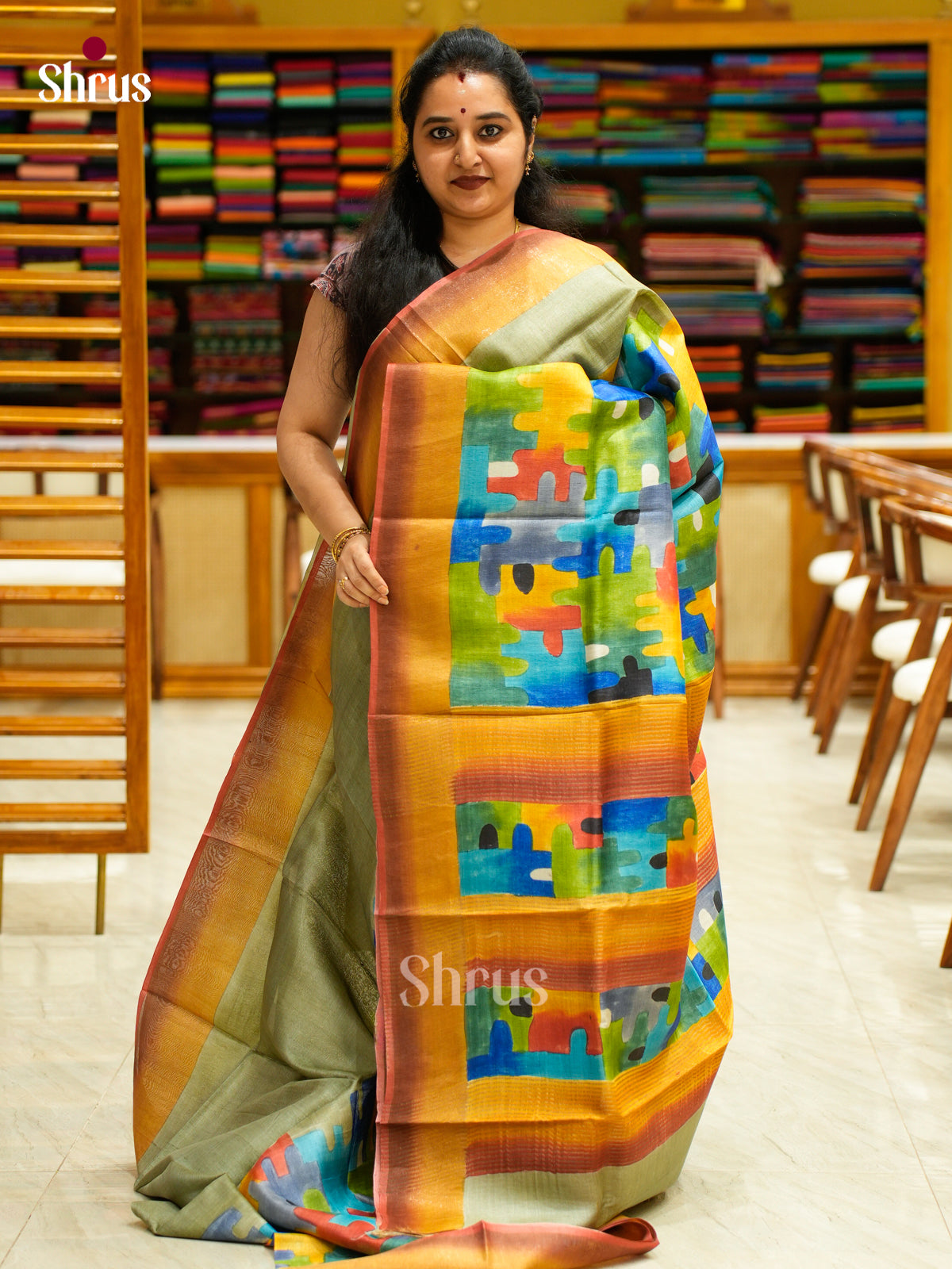 Tussar Saree - EES30164 - Shop on Shrus.com