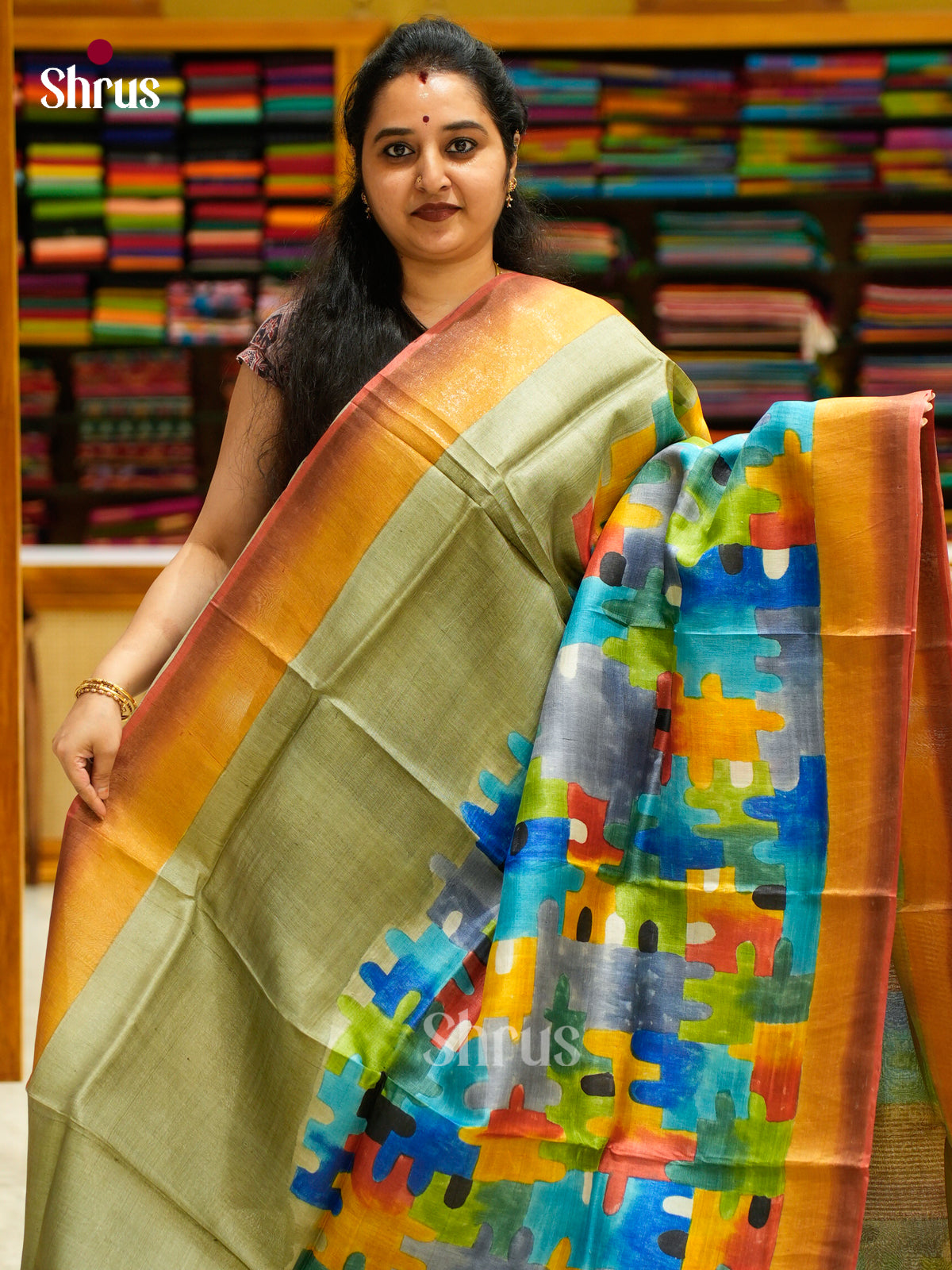 Tussar Saree - EES30164 - Shop on Shrus.com