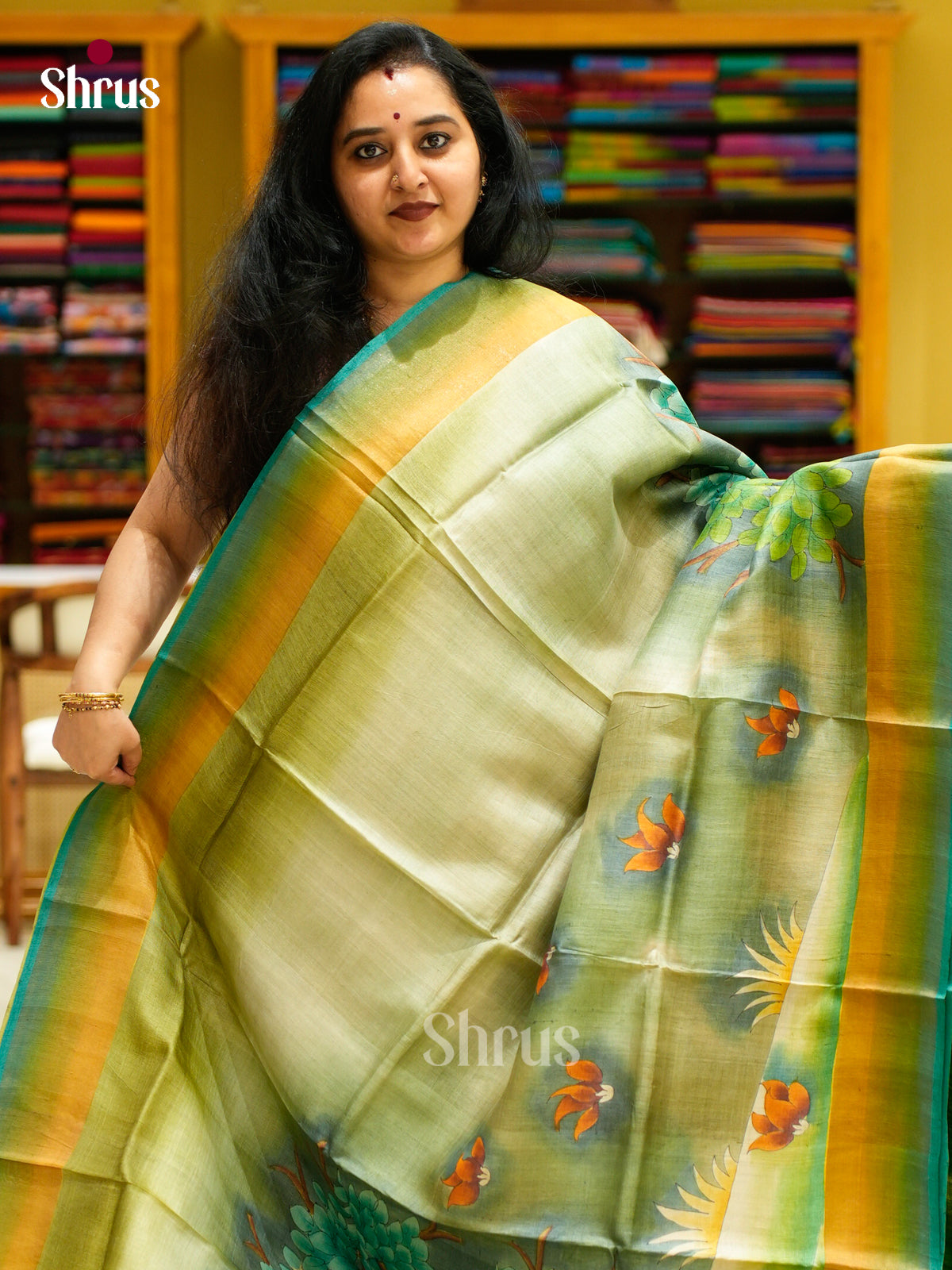 Tussar Saree - EES30186 - Shop on Shrus.com