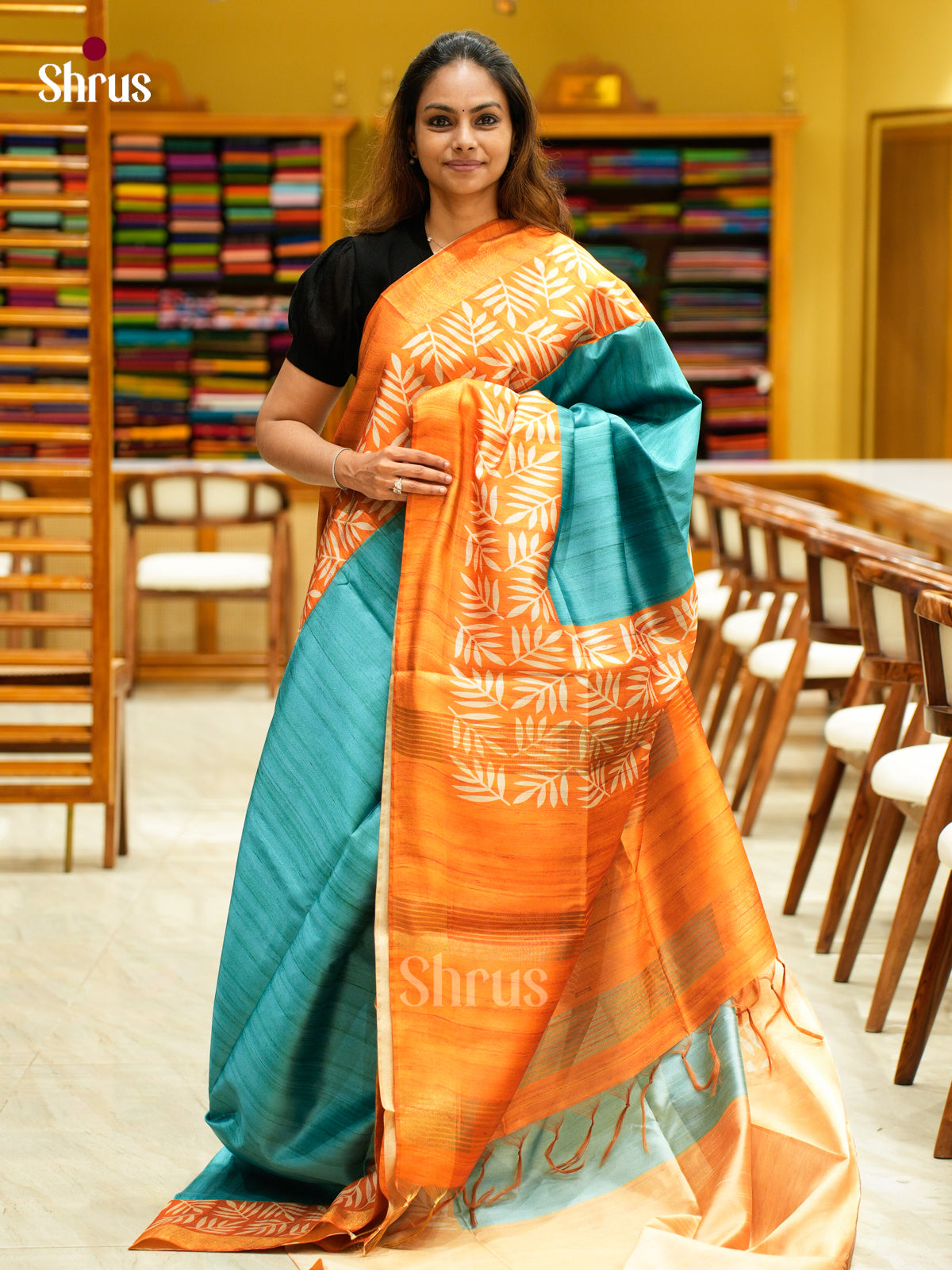 Champa semitussar Saree - EFS01211 - Shop on Shrus.com
