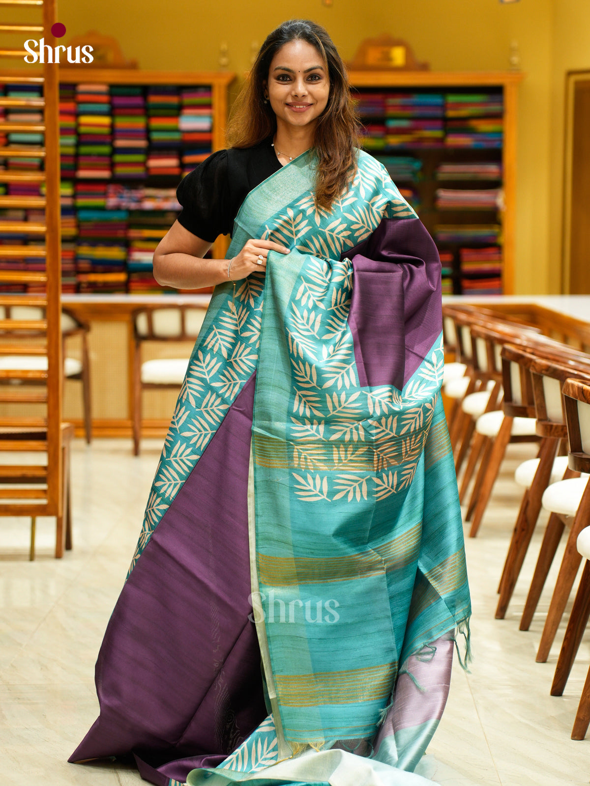 Champa semitussar Saree - EFS01215 - Shop on Shrus.com