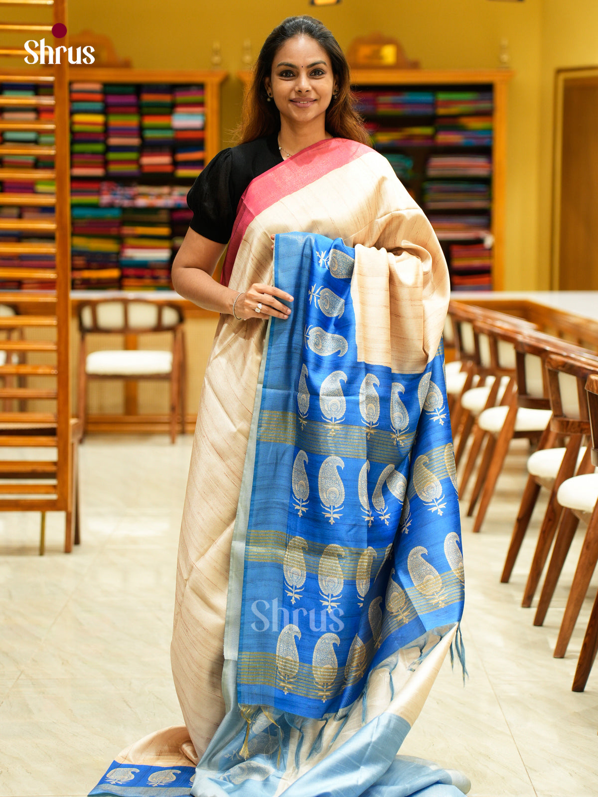 Champa semitussar Saree - EFS01220 - Shop on Shrus.com