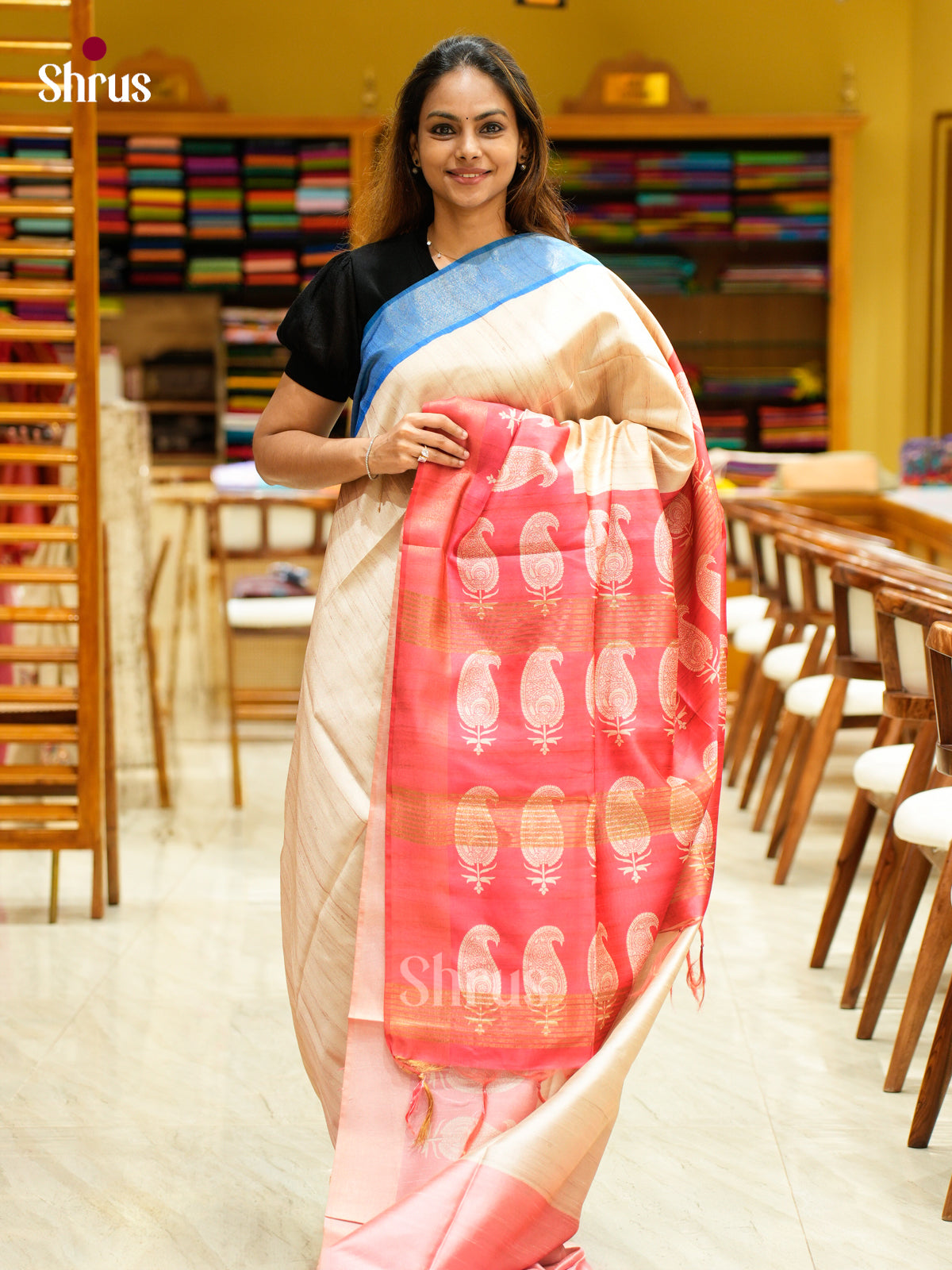 Champa semitussar Saree - EFS01224 - Shop on Shrus.com
