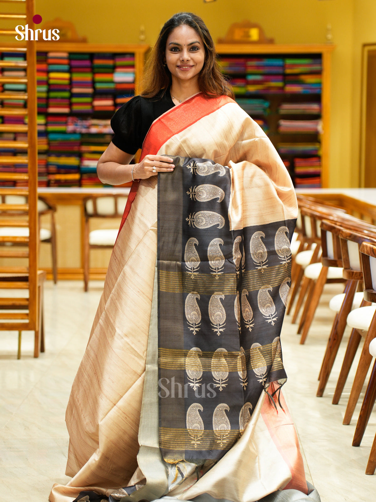 Champa semitussar Saree - EFS01225 - Shop on Shrus.com