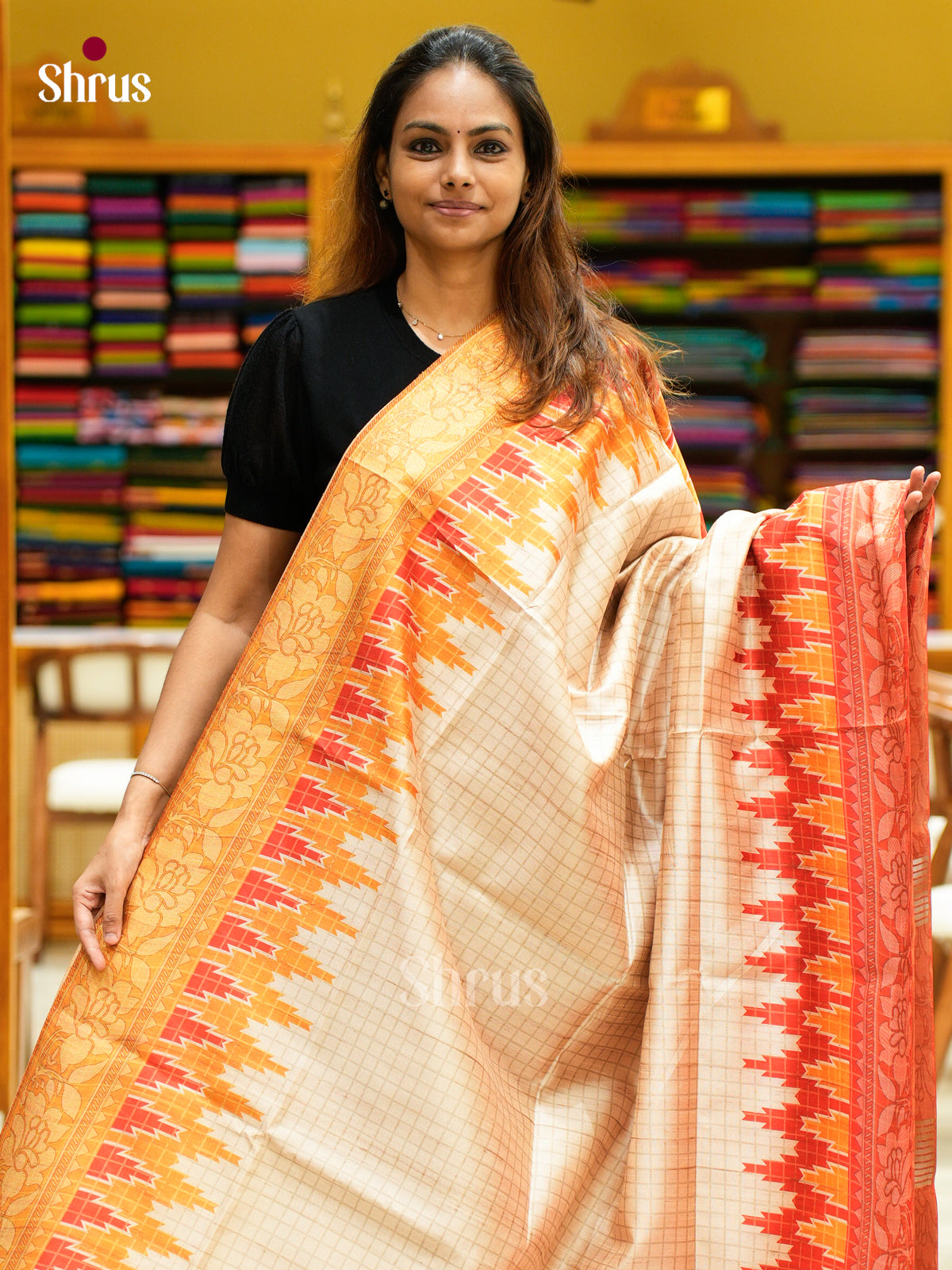 Champa semitussar Saree - EFS01240 - Shop on Shrus.com