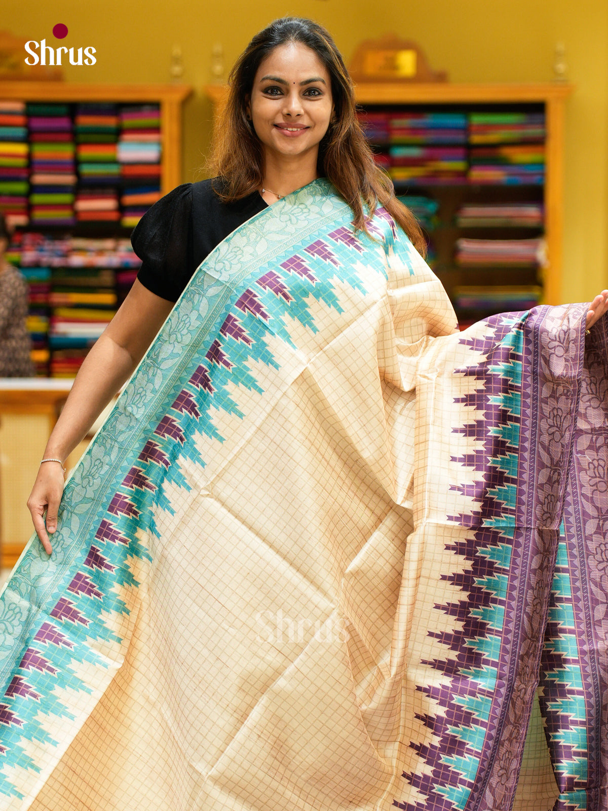 Champa semitussar Saree - EFS01243 - Shop on Shrus.com