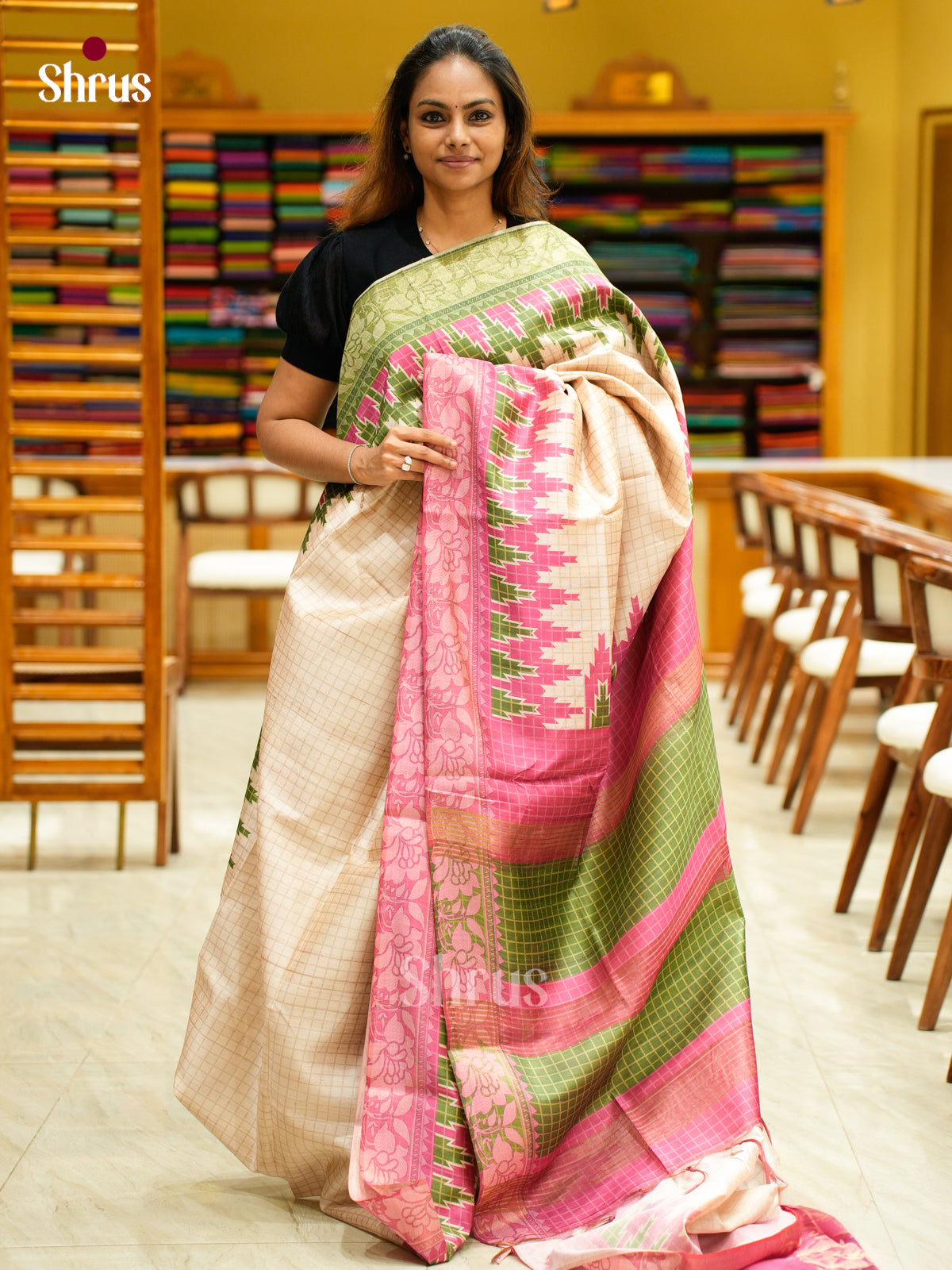 Champa semitussar Saree - EFS01245 - Shop on Shrus.com