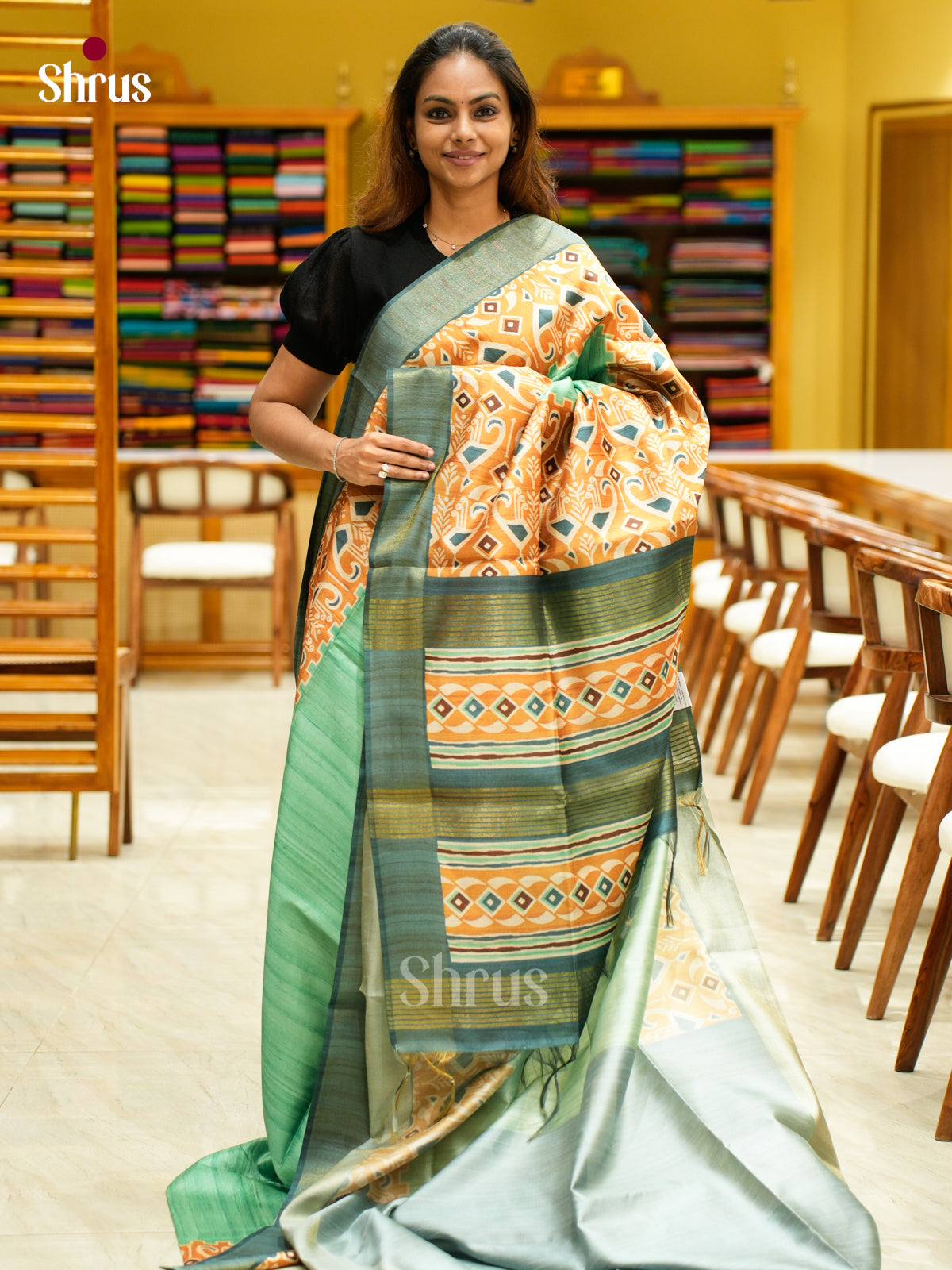 Champa semitussar Saree - EFS01249 - Shop on Shrus.com
