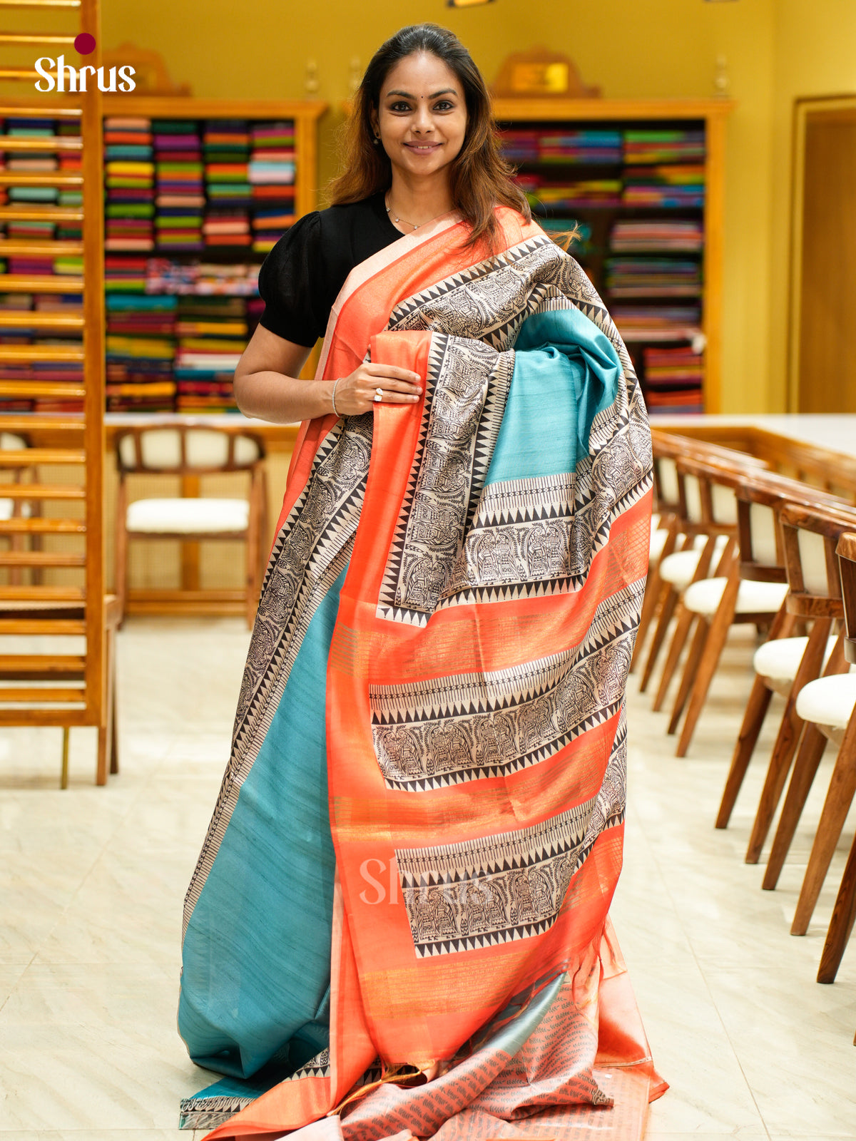 Champa semitussar Saree - EFS01253 - Shop on Shrus.com