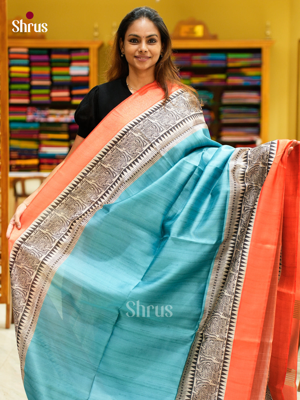 Champa semitussar Saree - EFS01253 - Shop on Shrus.com