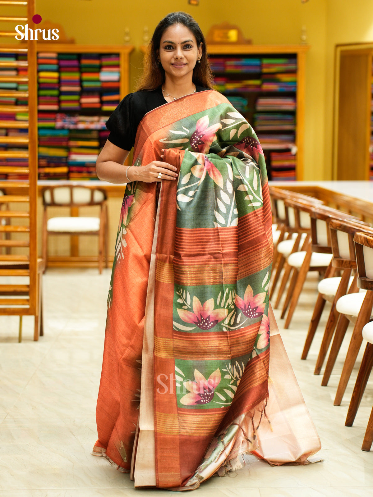 Champa semitussar Saree - EFS01265 - Shop on Shrus.com